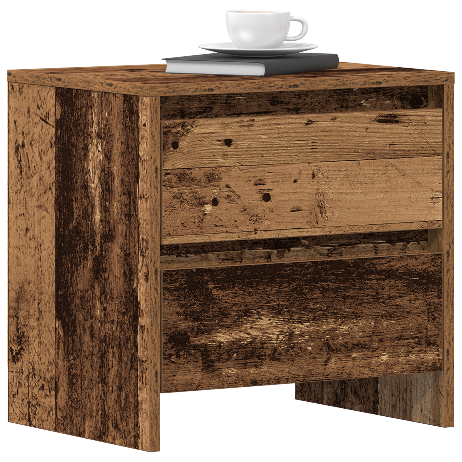 vidaXL Nachtkastje 45x34x44,5 cm bewerkt hout oud houtkleurig