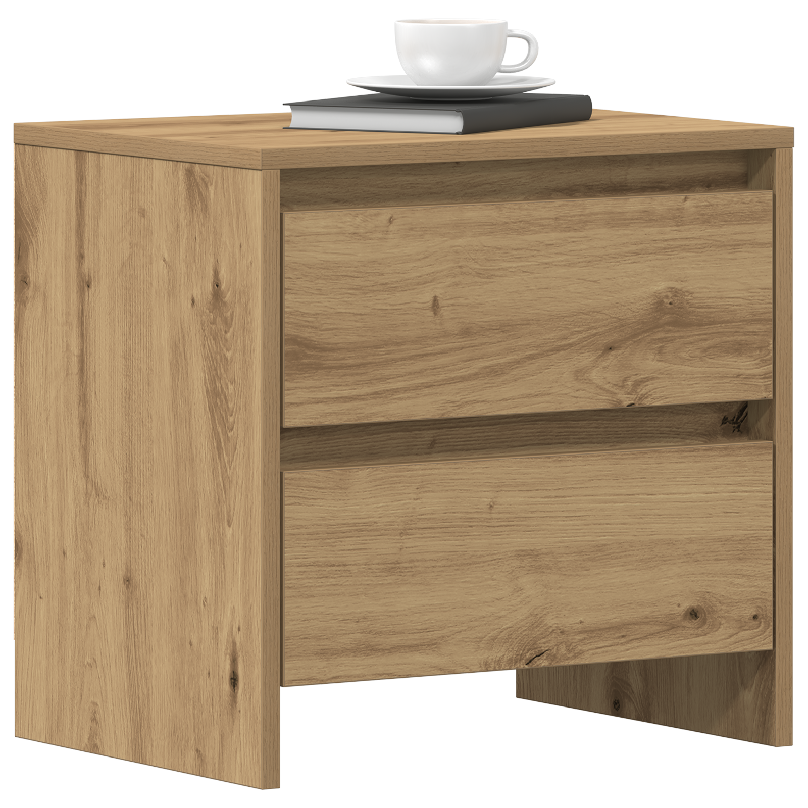 vidaXL Nachtkastje 45x34x44,5 cm bewerkt hout artisanaal eiken