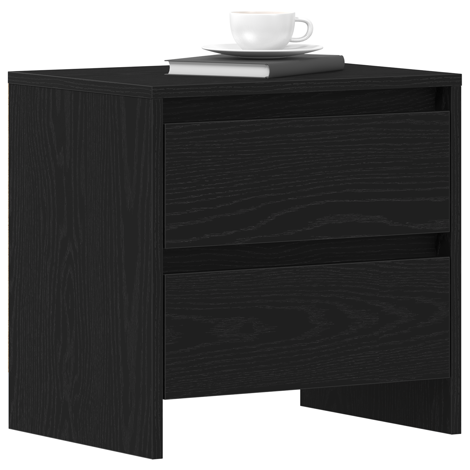 vidaXL Nachtkastje 45x34x44,5 cm bewerkt hout zwart eikenkleurig