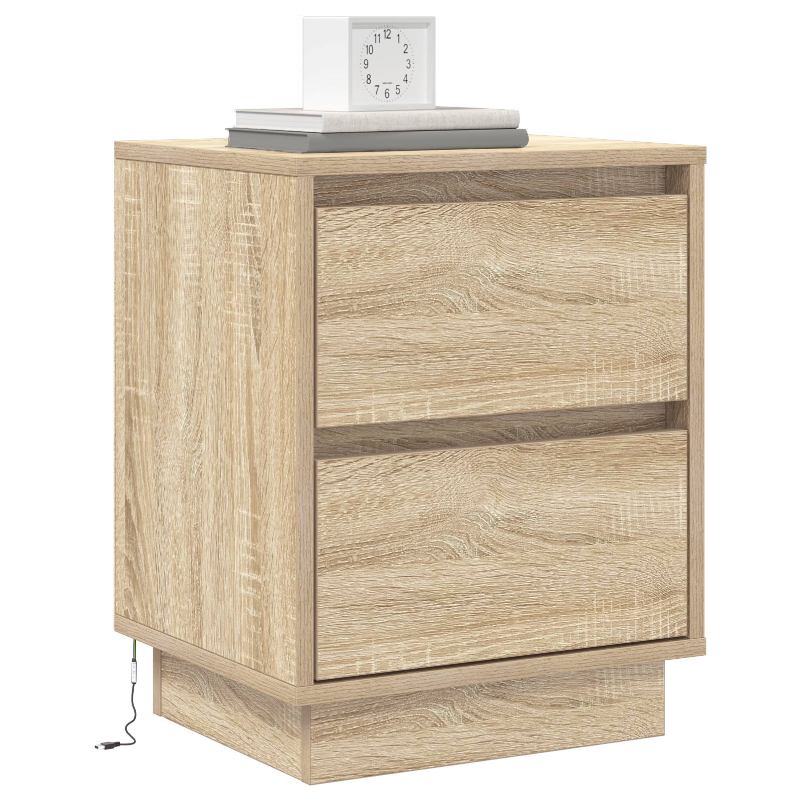 vidaXL Nachtkastje met LED-verlichting Sonoma Eiken 39x34,5x50 cm