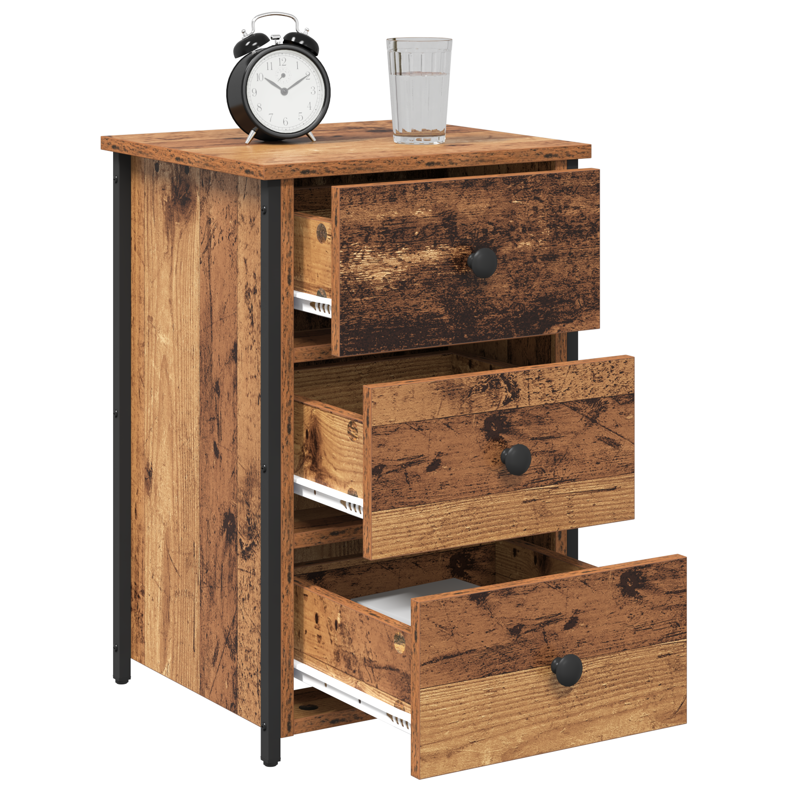vidaXL Oude Houten Tafel Oude Hout MDF, Spaanplaat, Metaal Middel