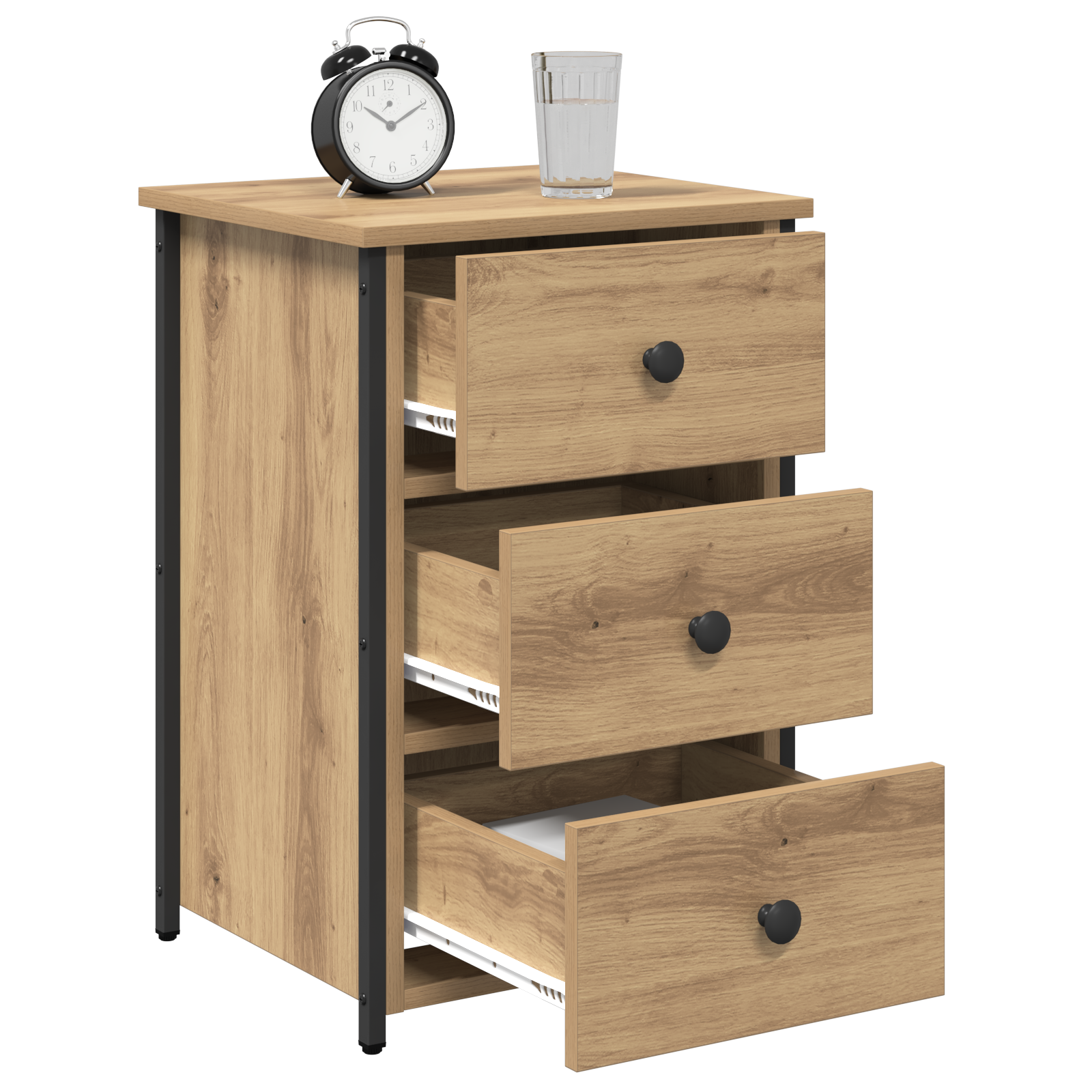 vidaXL Nachtkastje Eiken Bewerkt hout Compact Duurzaam Nachtkastje