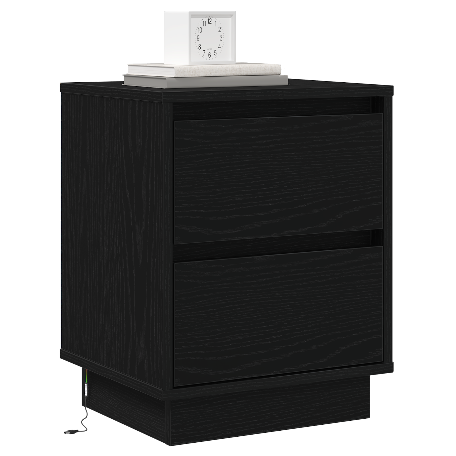 vidaXL Nachtkastje met LED-verlichting Zwart 39x34,5x50 cm
