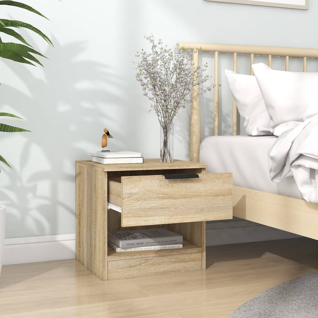 vidaXL Nachtkastjes 2 st bewerkt hout sonoma eikenkleurig
