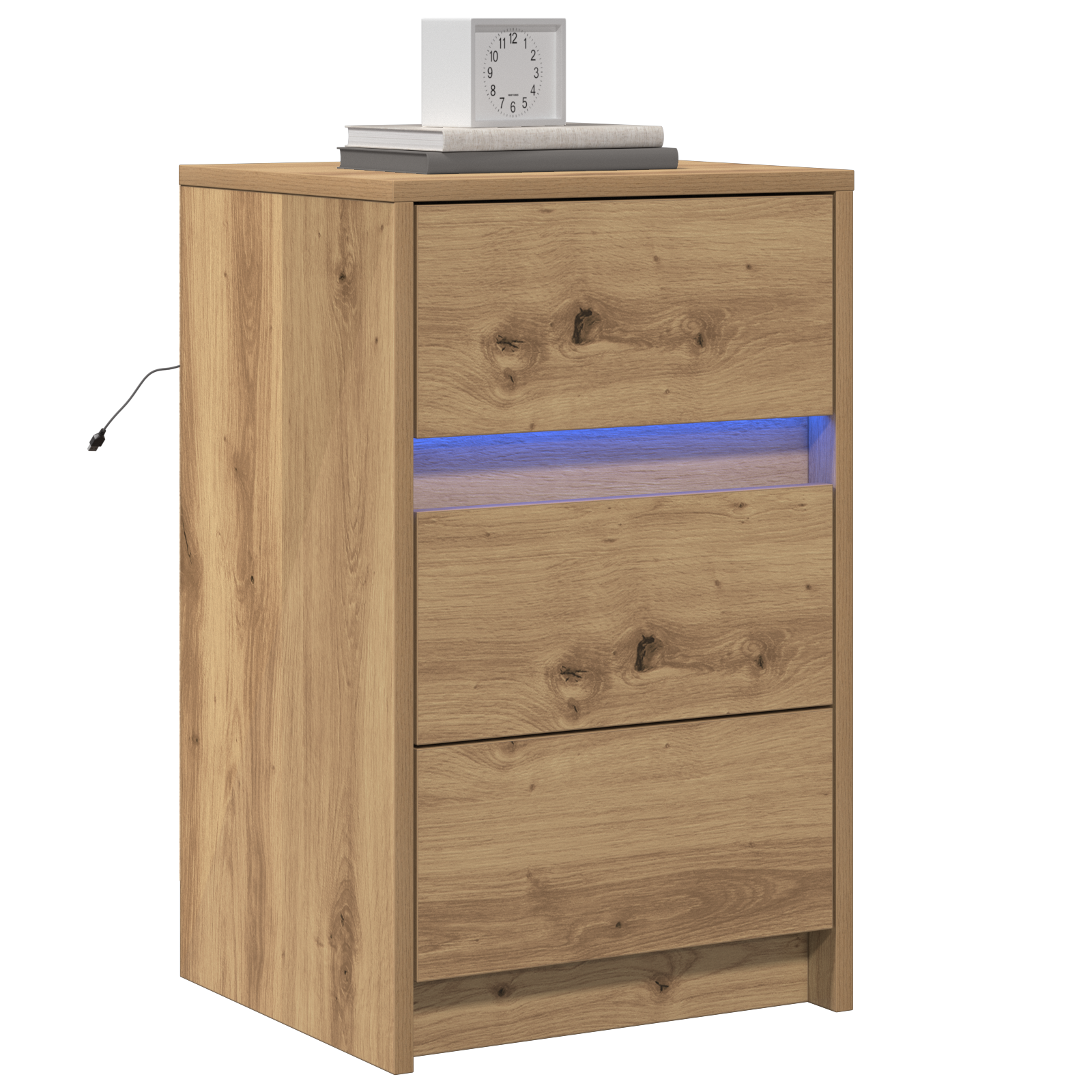 vidaXL Nachtkastje met LED-verlichting Artisan Eiken Geengineerd hout