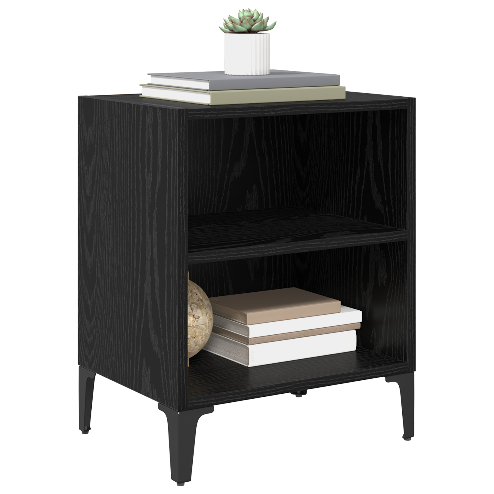 vidaXL Nachtkasten Set van 2 Zwart Eiken 40x30x50 cm Gelamineerd Hout