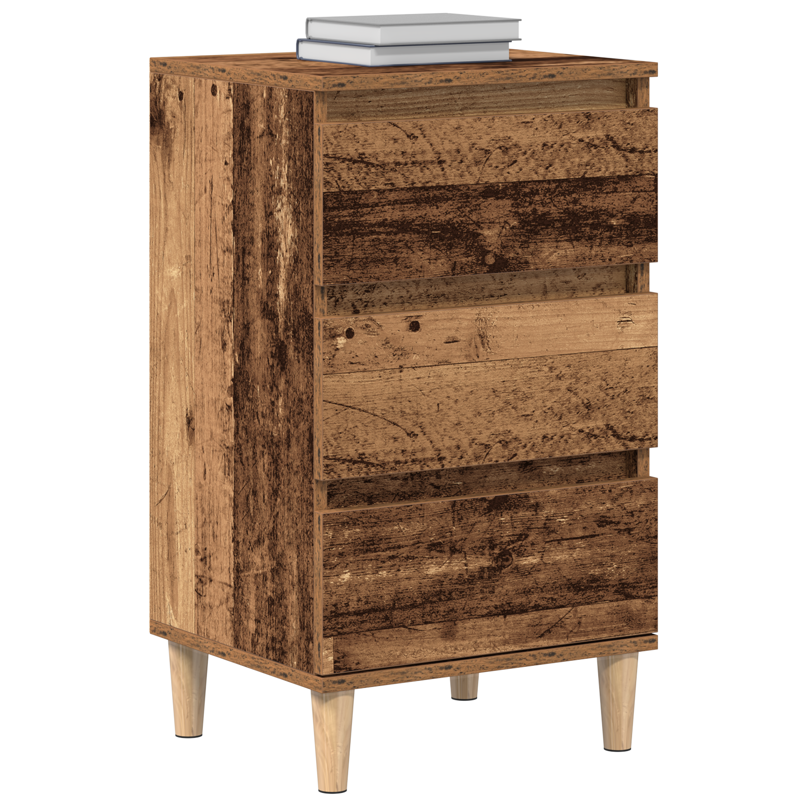 vidaXL Nachtkastje 40x35x70 cm bewerkt hout oud houtkleurig