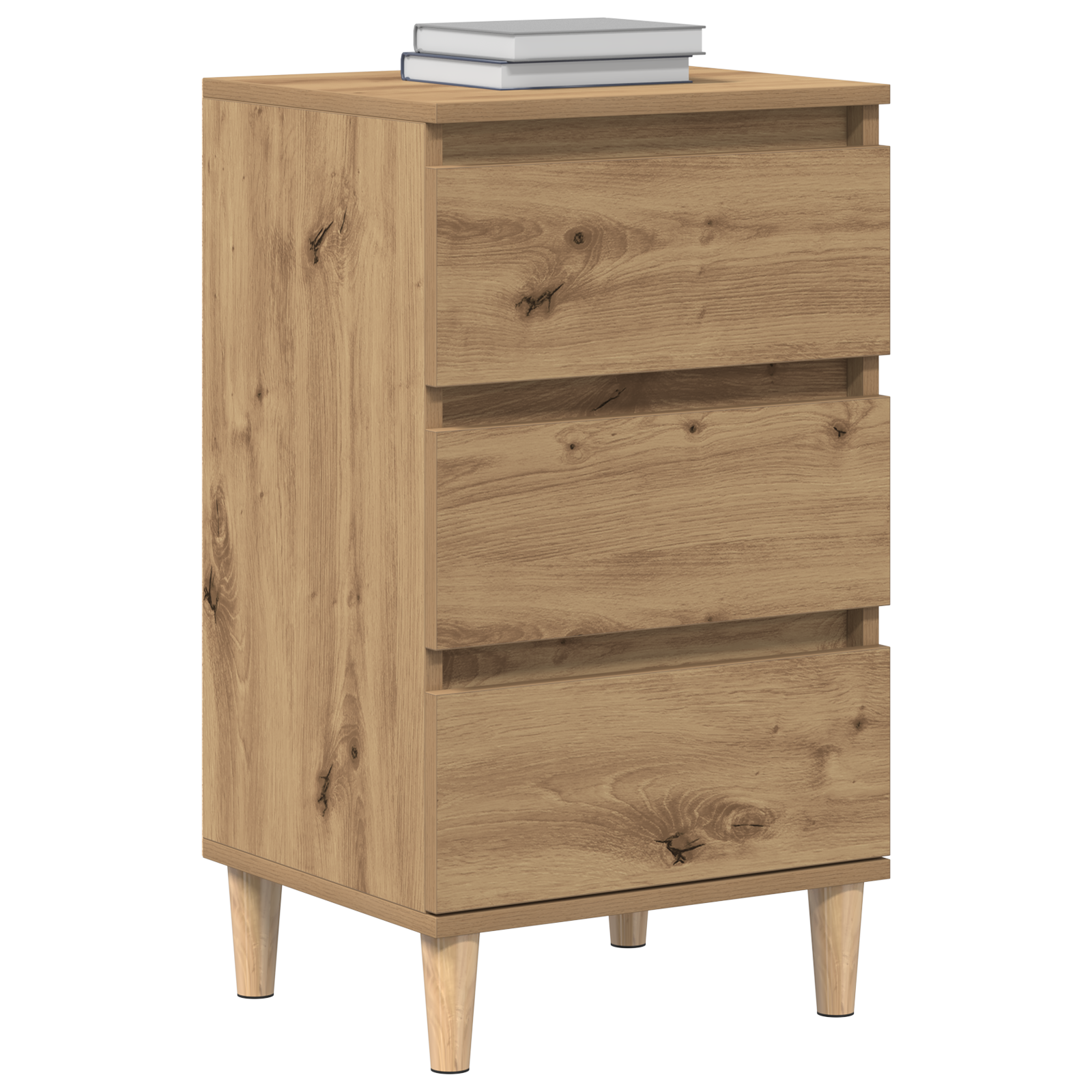vidaXL Nachtkastje 40x35x70 cm bewerkt hout artisanaal eikenkleur
