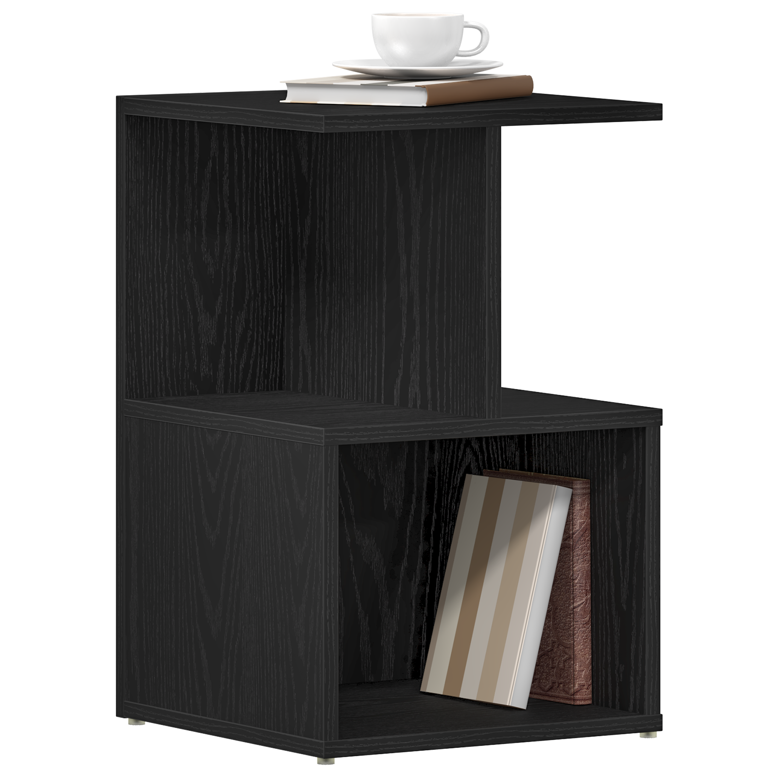 vidaXL Nachtkastjes 2 st 35x35x55 cm bewerkt hout zwart eikenkleurig