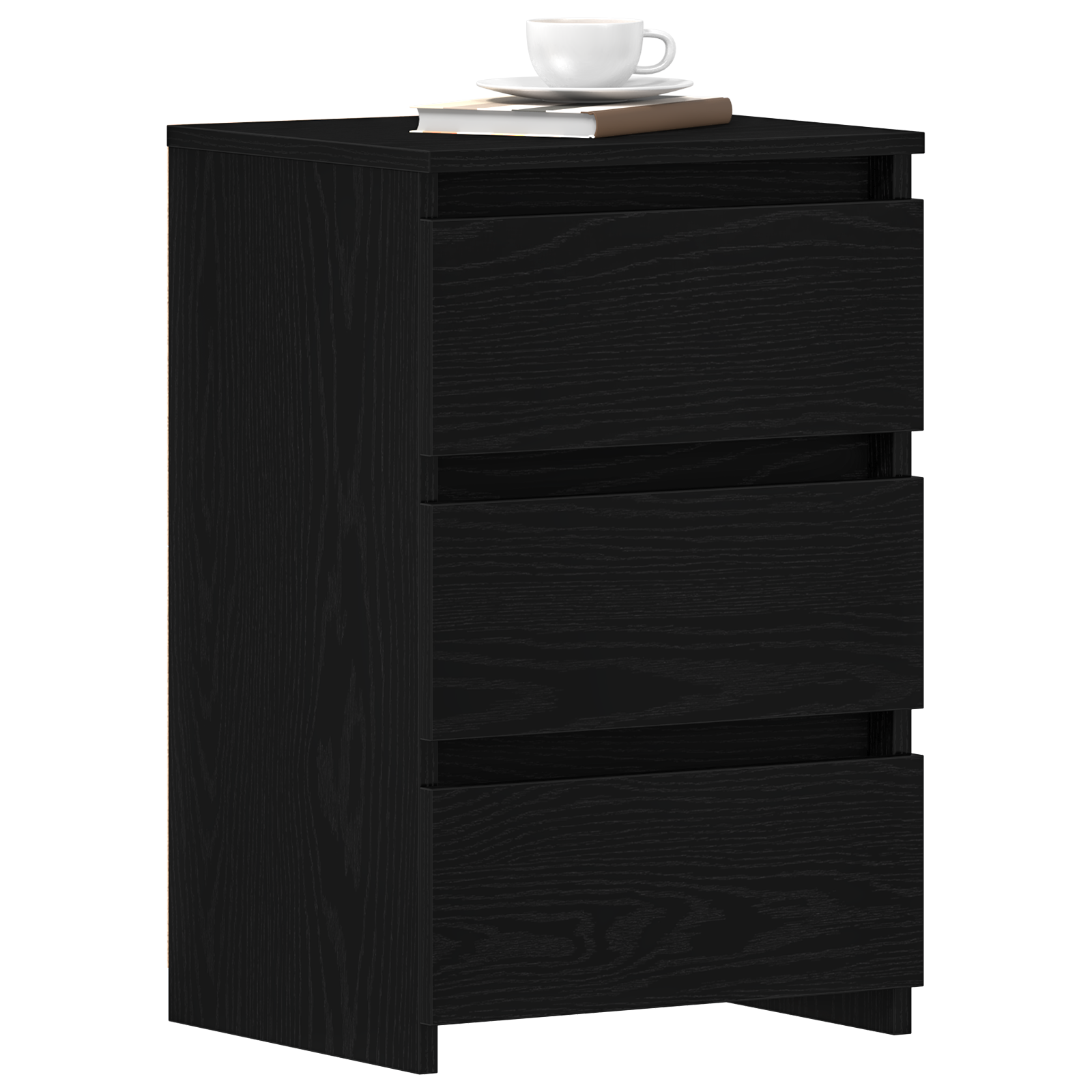 vidaXL Nachtkastje Zwart Eiken 40x35x62,5 cm Geengineerd Hout