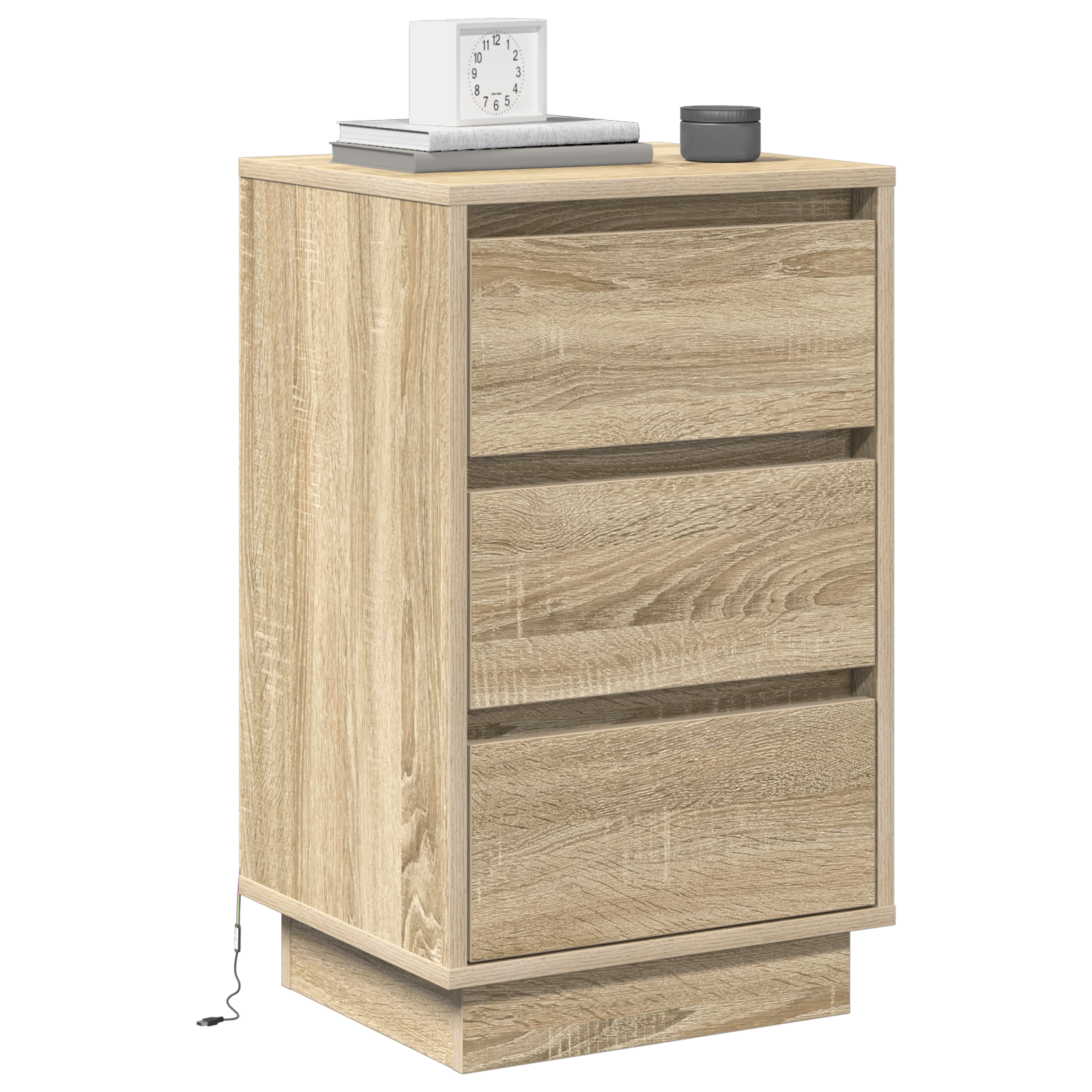 vidaXL Nachtkastje met LED Sonoma Eiken 39x34,5x65 cm Geengineerd Hout