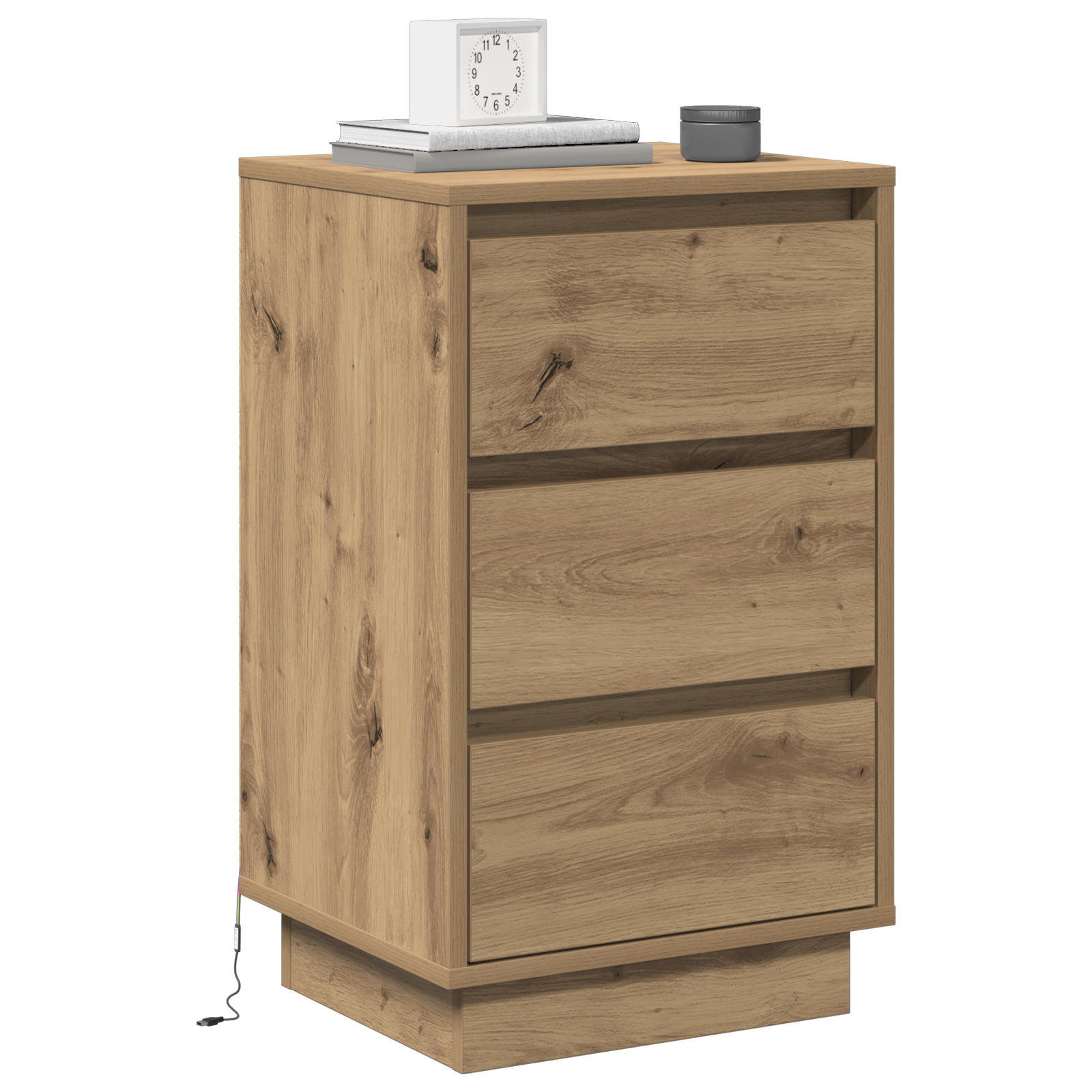 vidaXL Nachttafel met LED in Artisan Eiken 39x34,5x65 cm - Gefabriceerd Hout