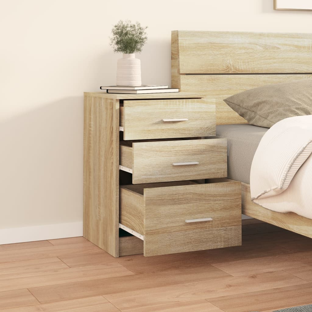 vidaXL Nachtkastje 40x40x63 cm bewerkt hout sonoma eikenkleurig