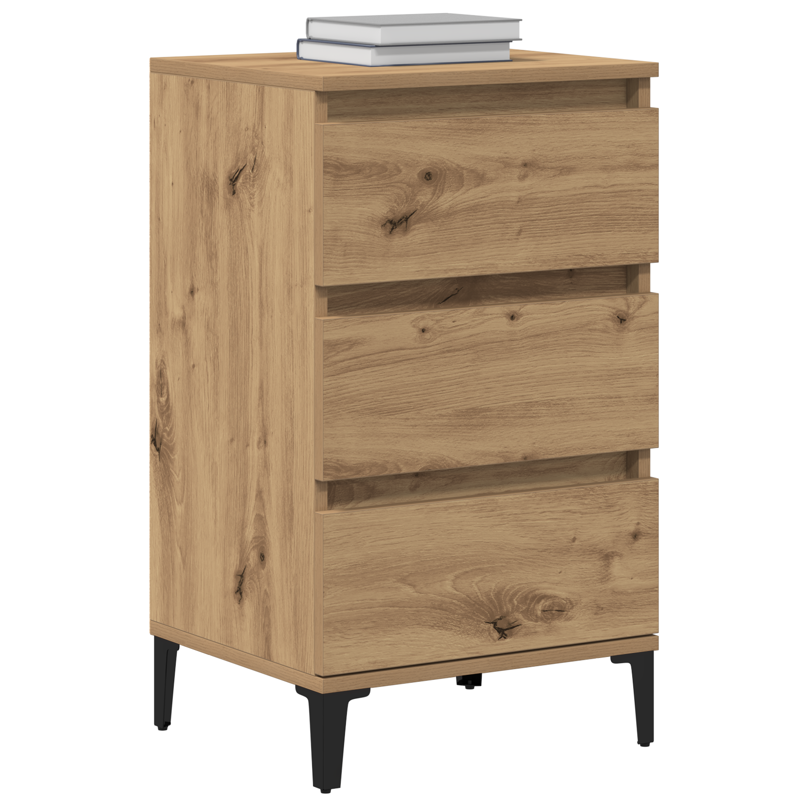 vidaXL Nachtkastje 40x35x70 cm bewerkt hout artisanaal eikenkleur