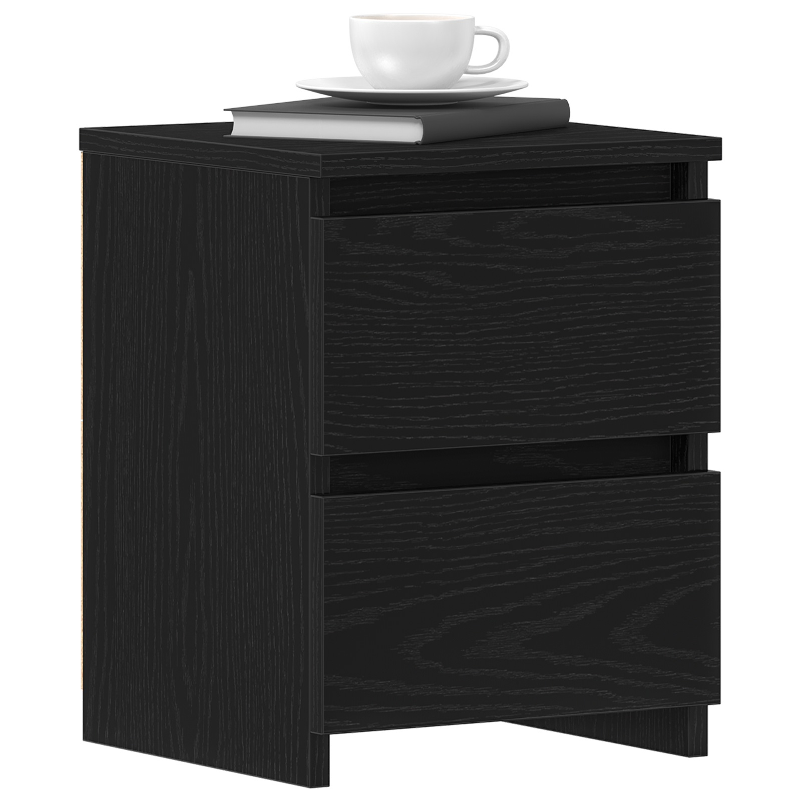 vidaXL Nachtkastjes 2 st met lades 30x30x40 cm zwart eikenkleurig