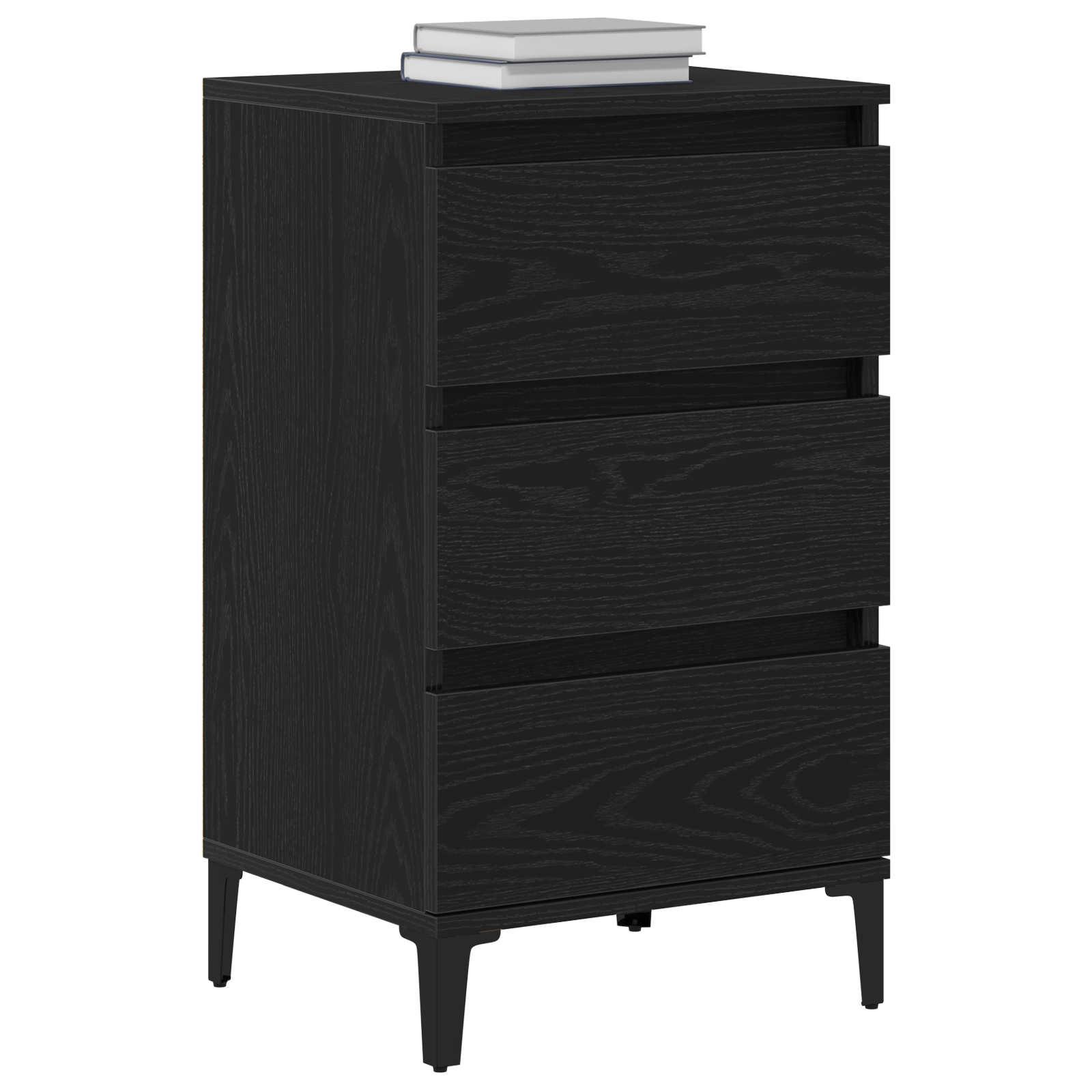 vidaXL Nachtkastje 40x35x70 cm bewerkt hout zwart eikenkleurig
