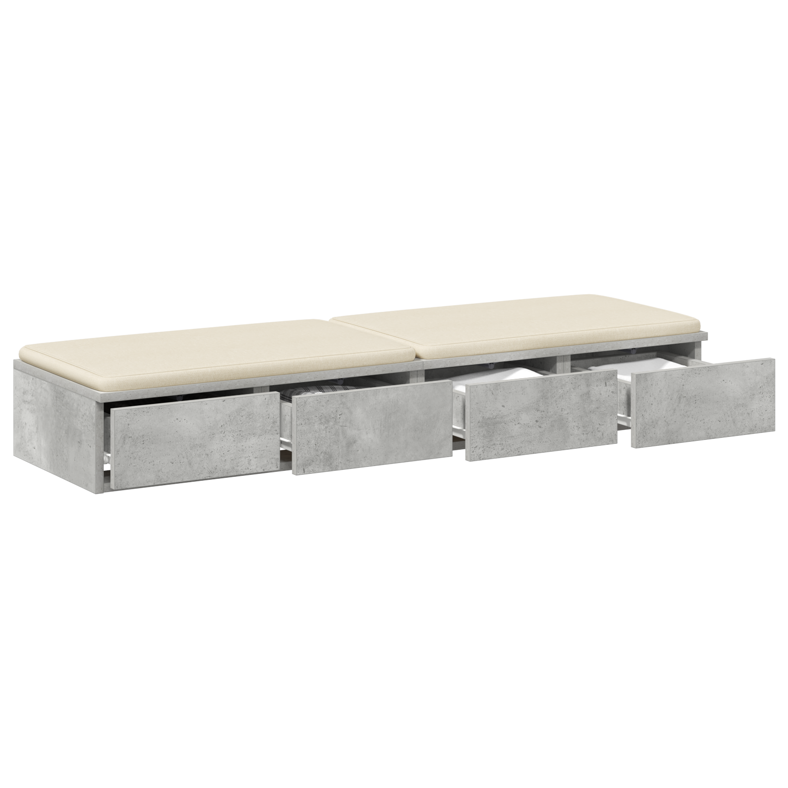 vidaXL Bedladen Beton Grijs 120x36,5x16,5 cm Gemaakt van Hout