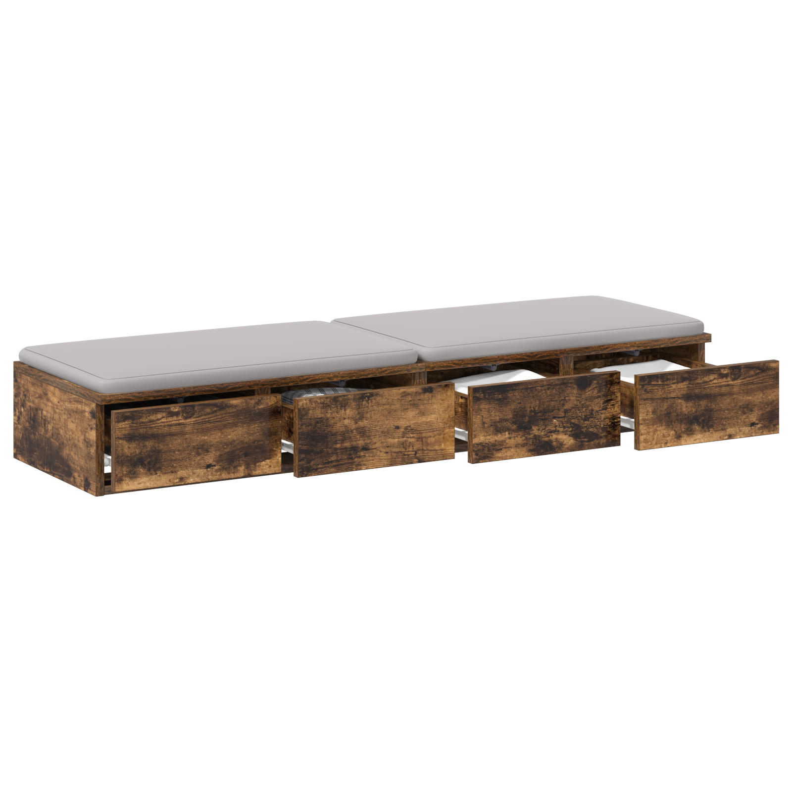 vidaXL Bedlades Gerookt Eiken 120x36,5x16,5 cm Gelaagd Hout