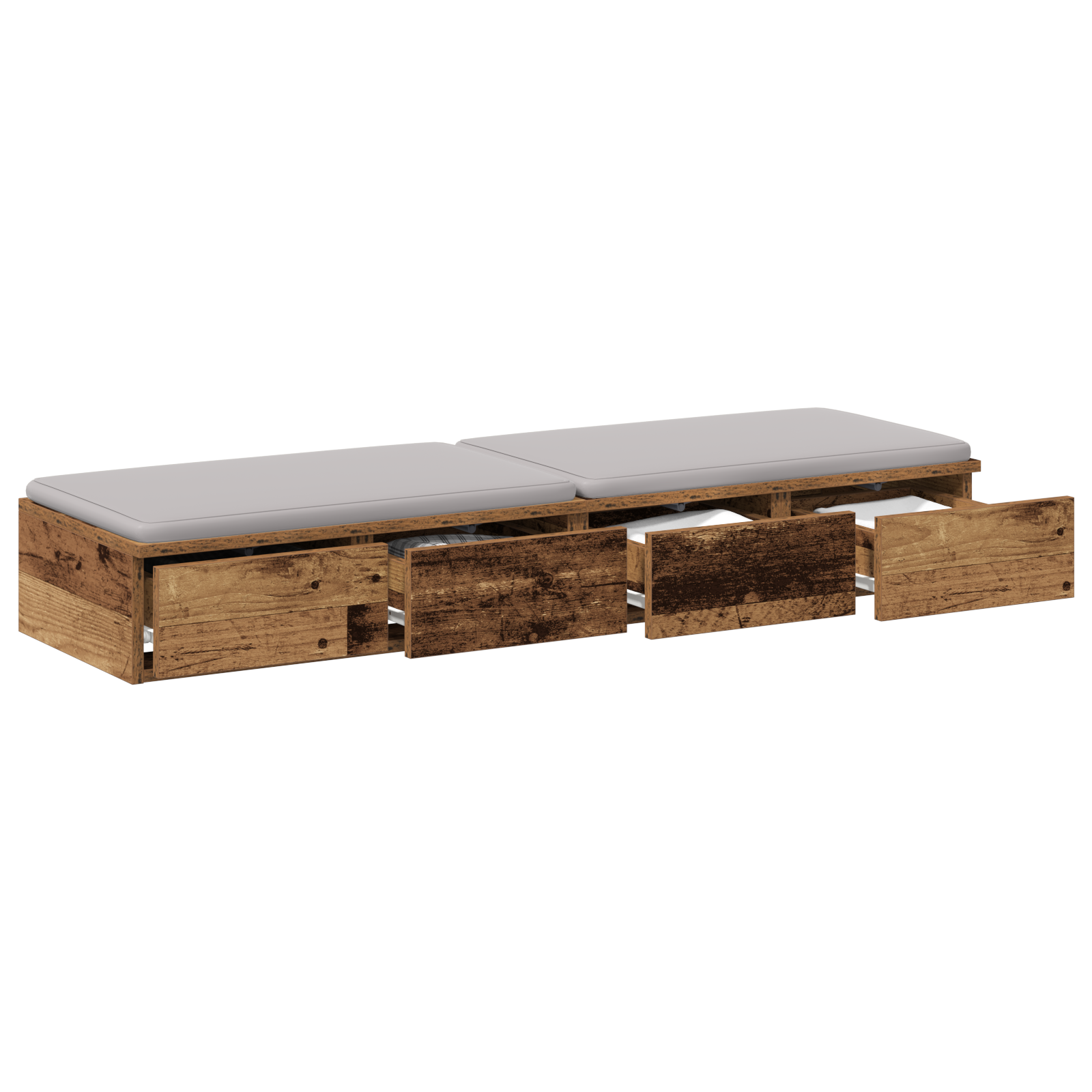 vidaXL Bedlade Oud Hout 120x36,5x16,5 cm Gelaagd Hout