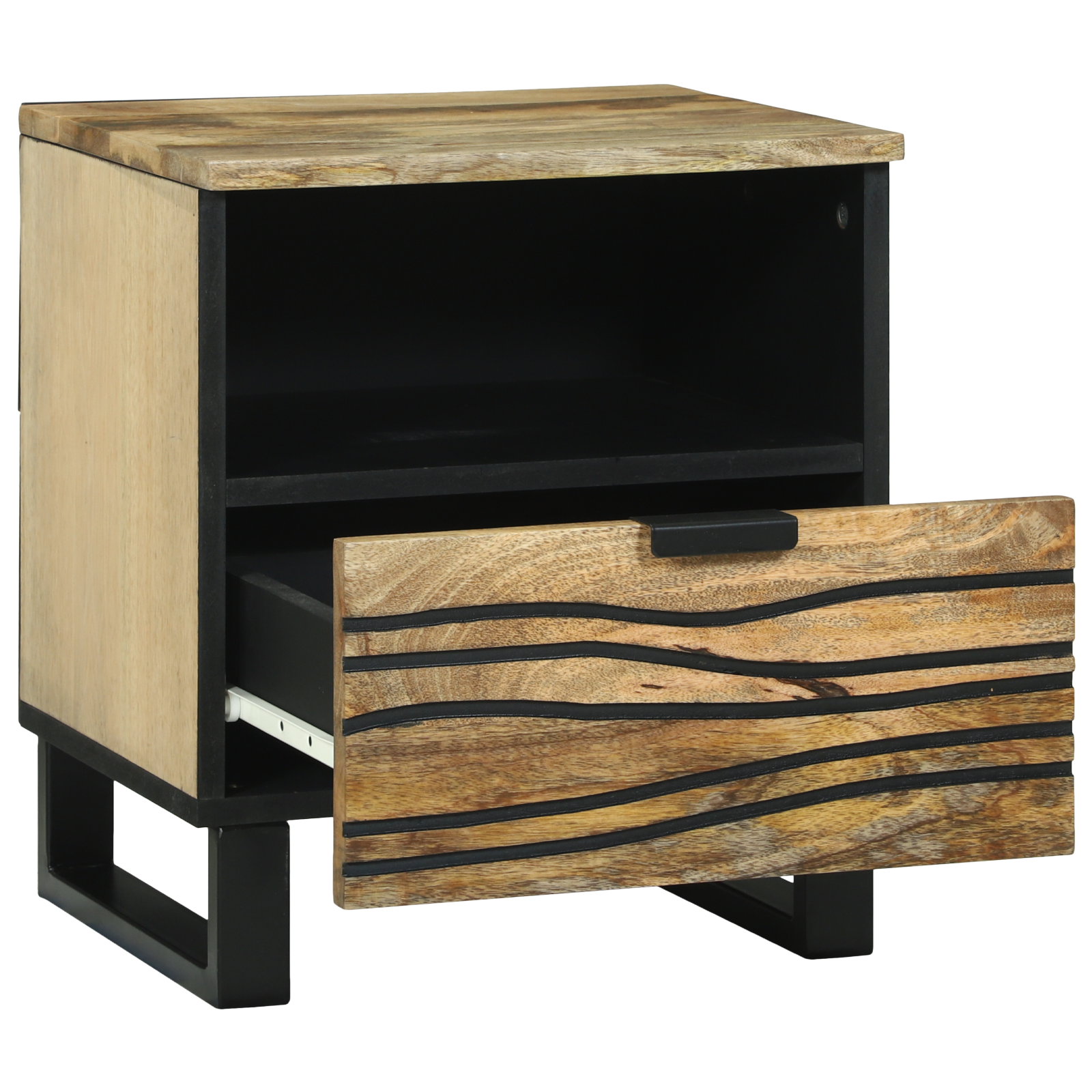 vidaXL Nachtkastje - 40 x 33 x 46 cm, Massief Mango Hout