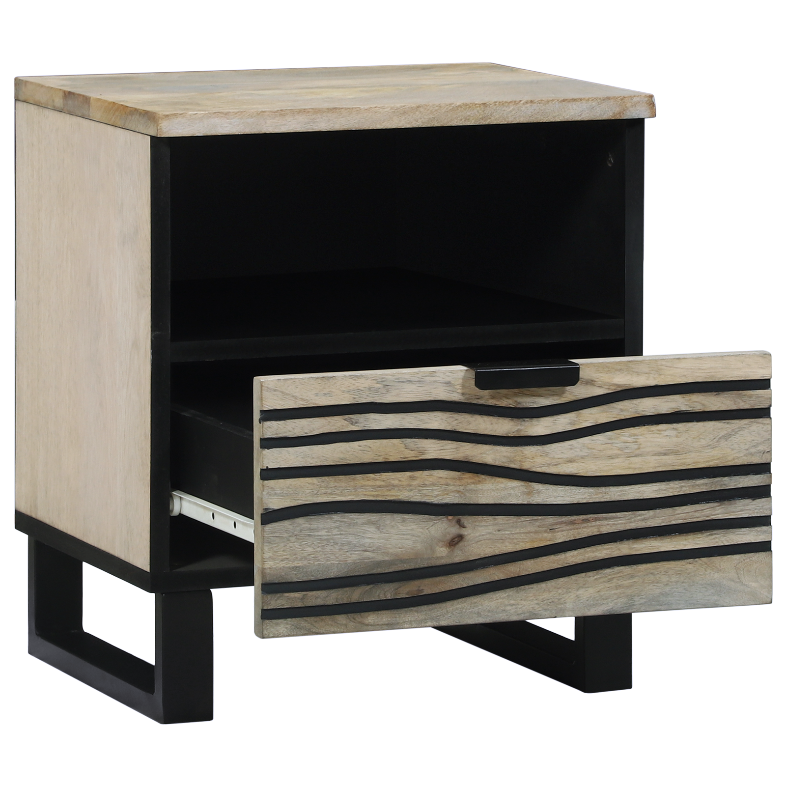 vidaXL Nachtkastjes met lade Wit en zwart 40 x 33 x 46 cm