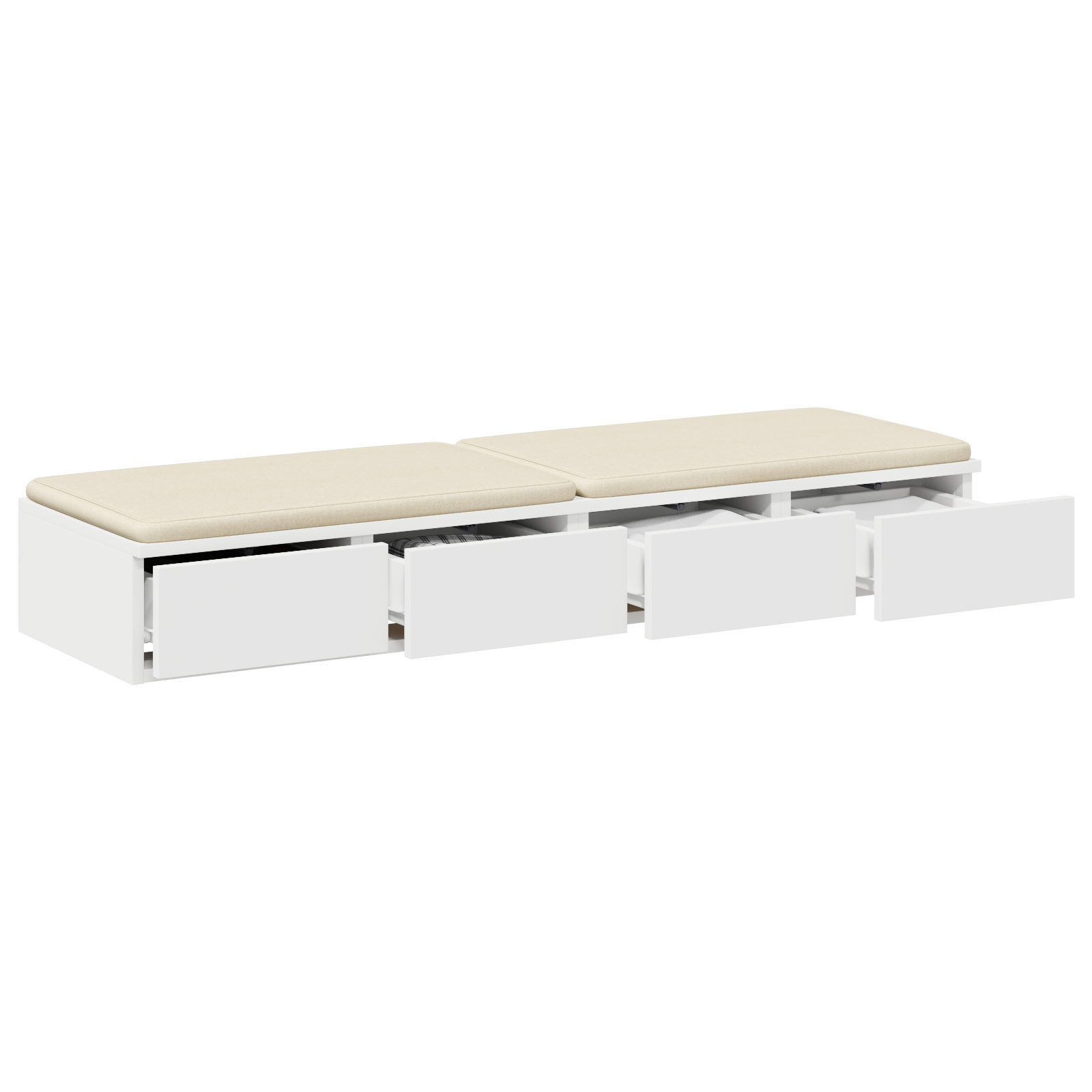 vidaXL Bedladen Wit 120x36,5x16,5 cm van Spaanplaat