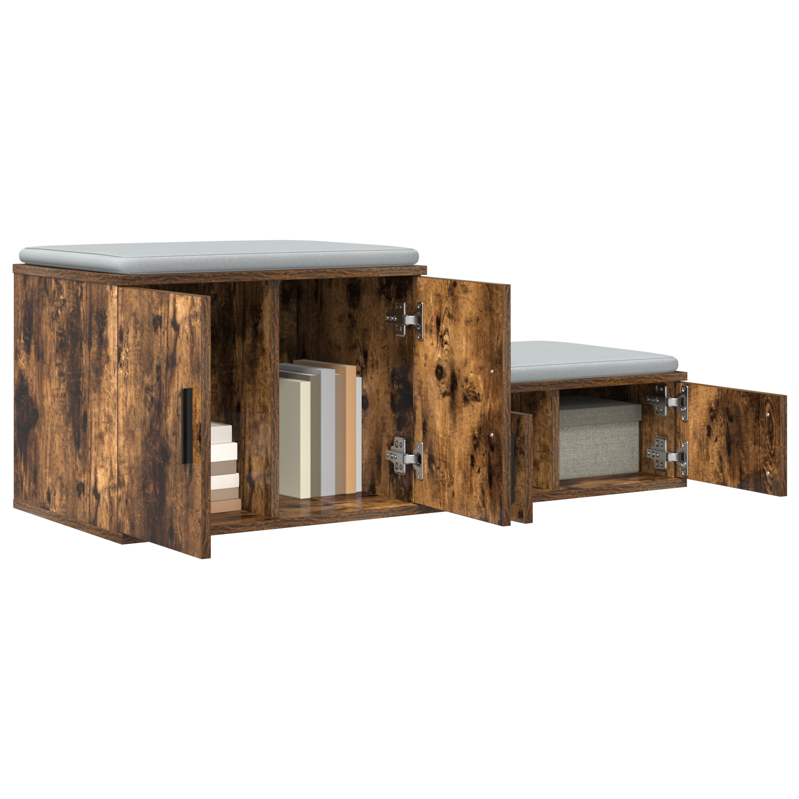 vidaXL Opbergkast Gerookt Eiken 127x41x40 cm Gelaagd Hout