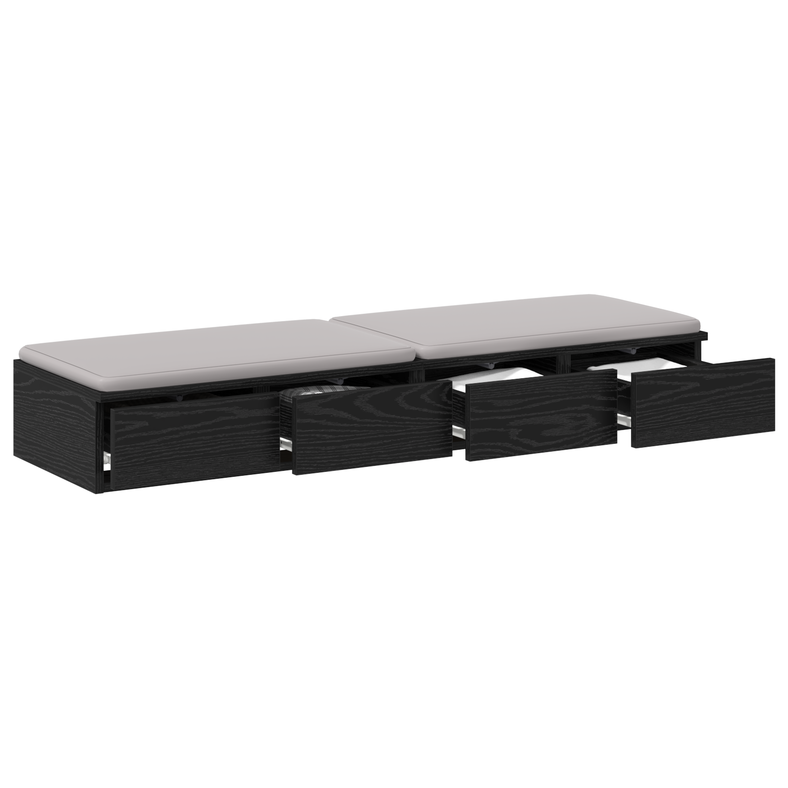 vidaXL Bedlades 120x36,5x16,5 cm bewerkt hout zwart