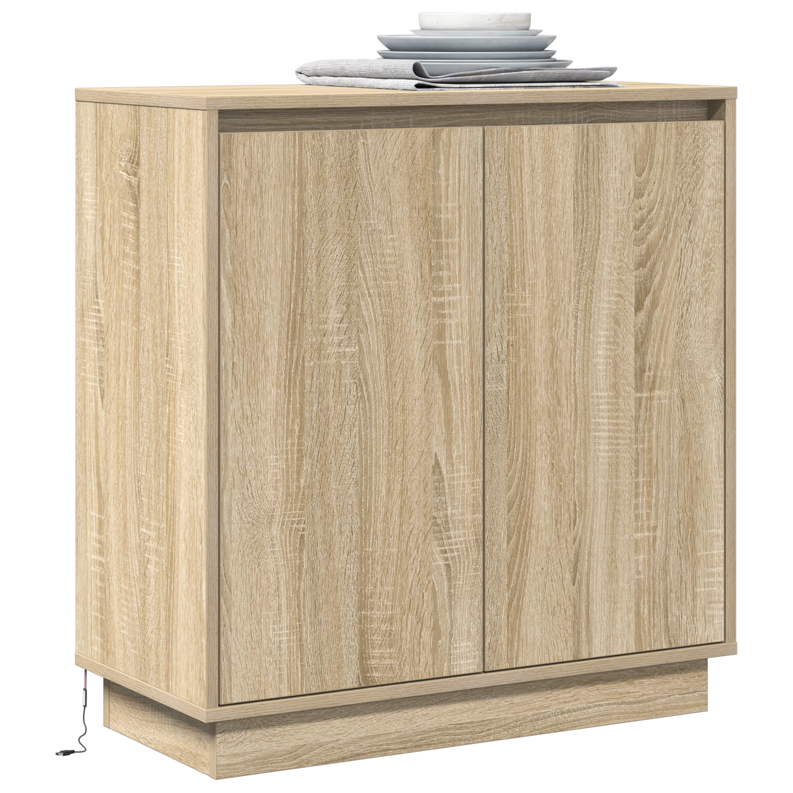 vidaXL Dressoir met LED in Sonoma Eiken - 71 x 34,5 x 75 cm - Gemaakt van gefabriceerd hout
