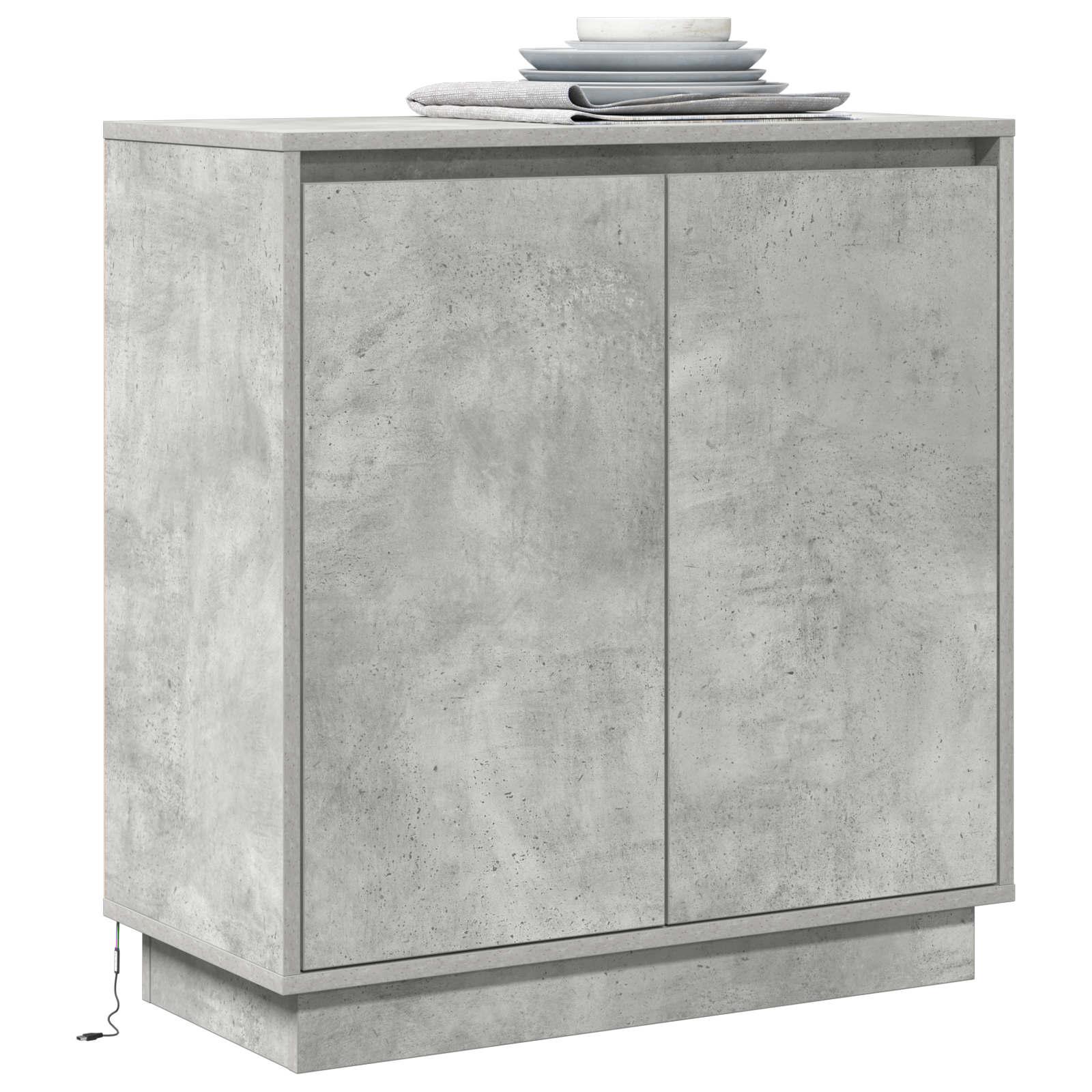 vidaXL Dressoir met LED Betongrijs 71x34,5x75 cm Gemaakt van Geengineerd Hout