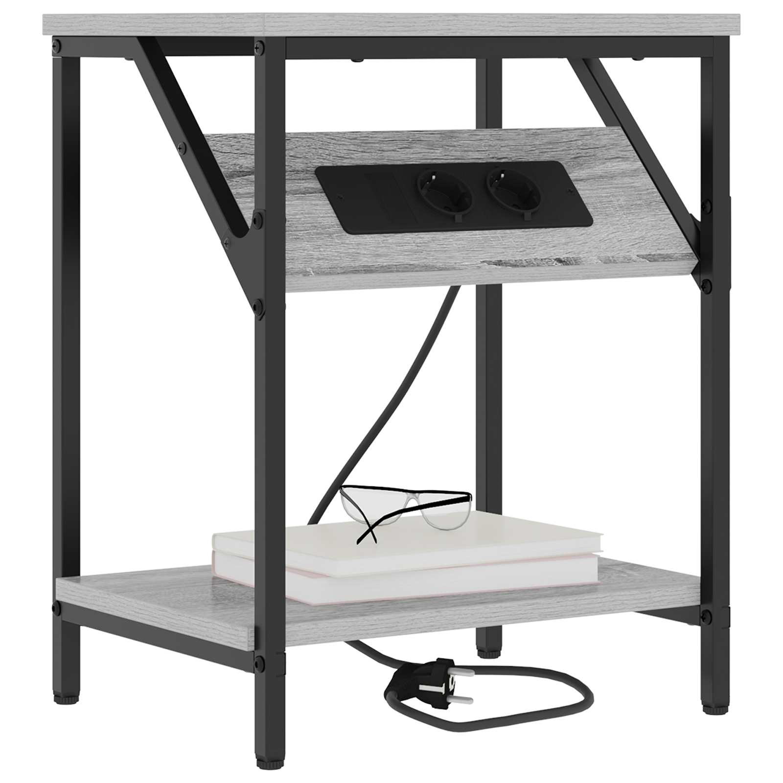 vidaXL Bedside kasten 2 pcs Grijs sonoma 38 x 30 x 48 cm Bewerkt hout