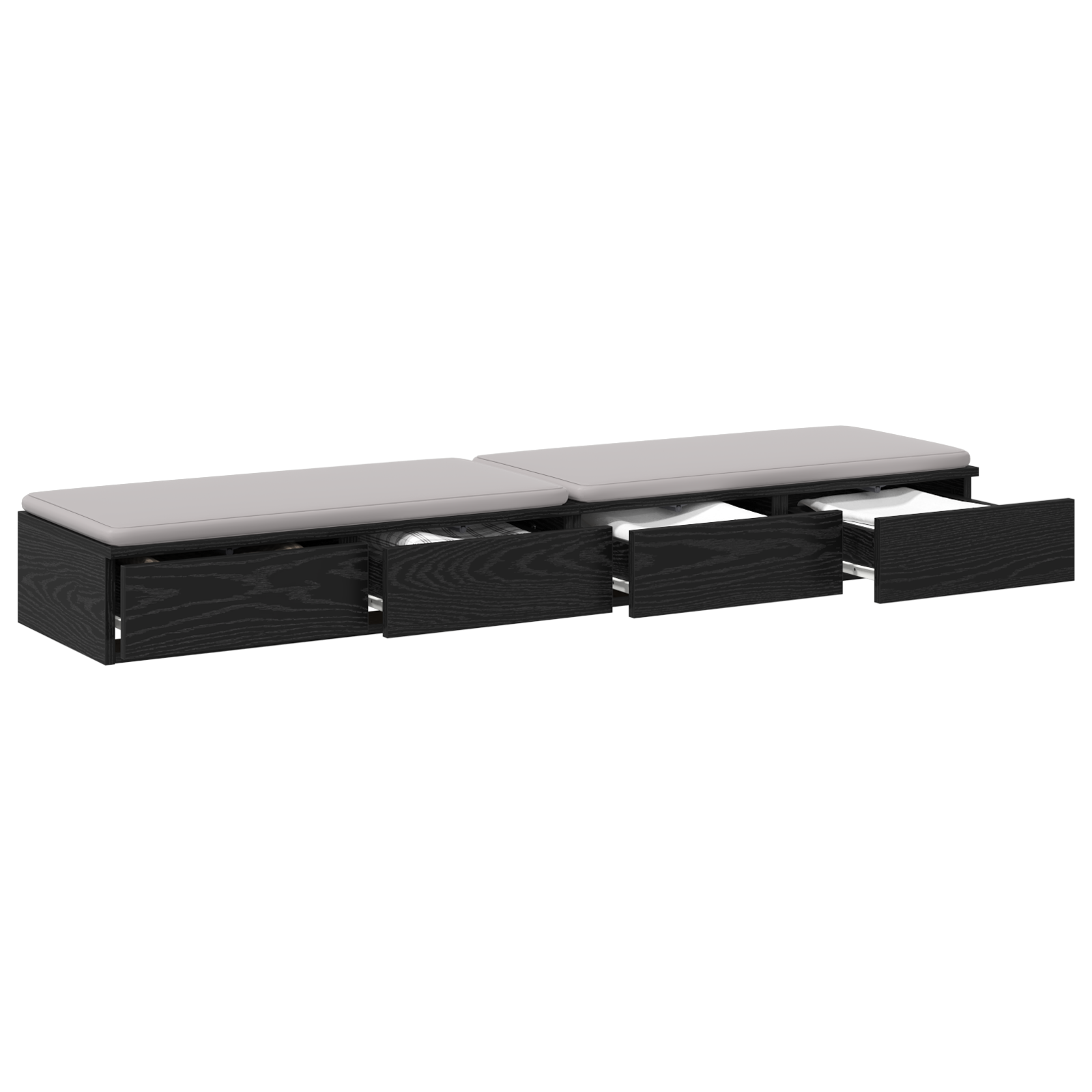 vidaXL Bedladen Zwart 140x36,5x16,5 cm van Geengineerd Hout
