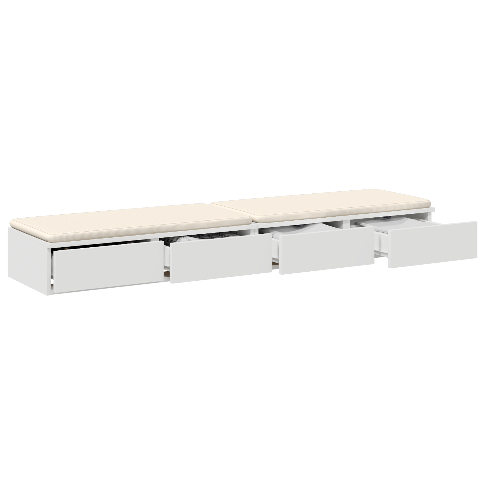 vidaXL Bedlades 150x36,5x16,5 cm bewerkt hout wit