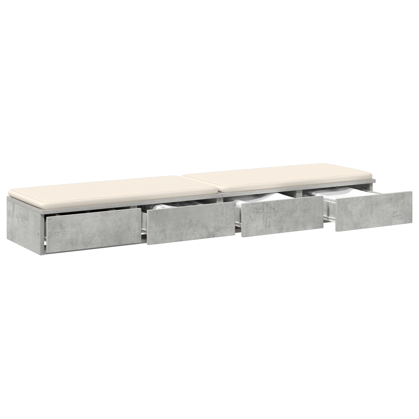 vidaXL Bedlades 160x36,5x16,5 cm bewerkt hout betongrijs
