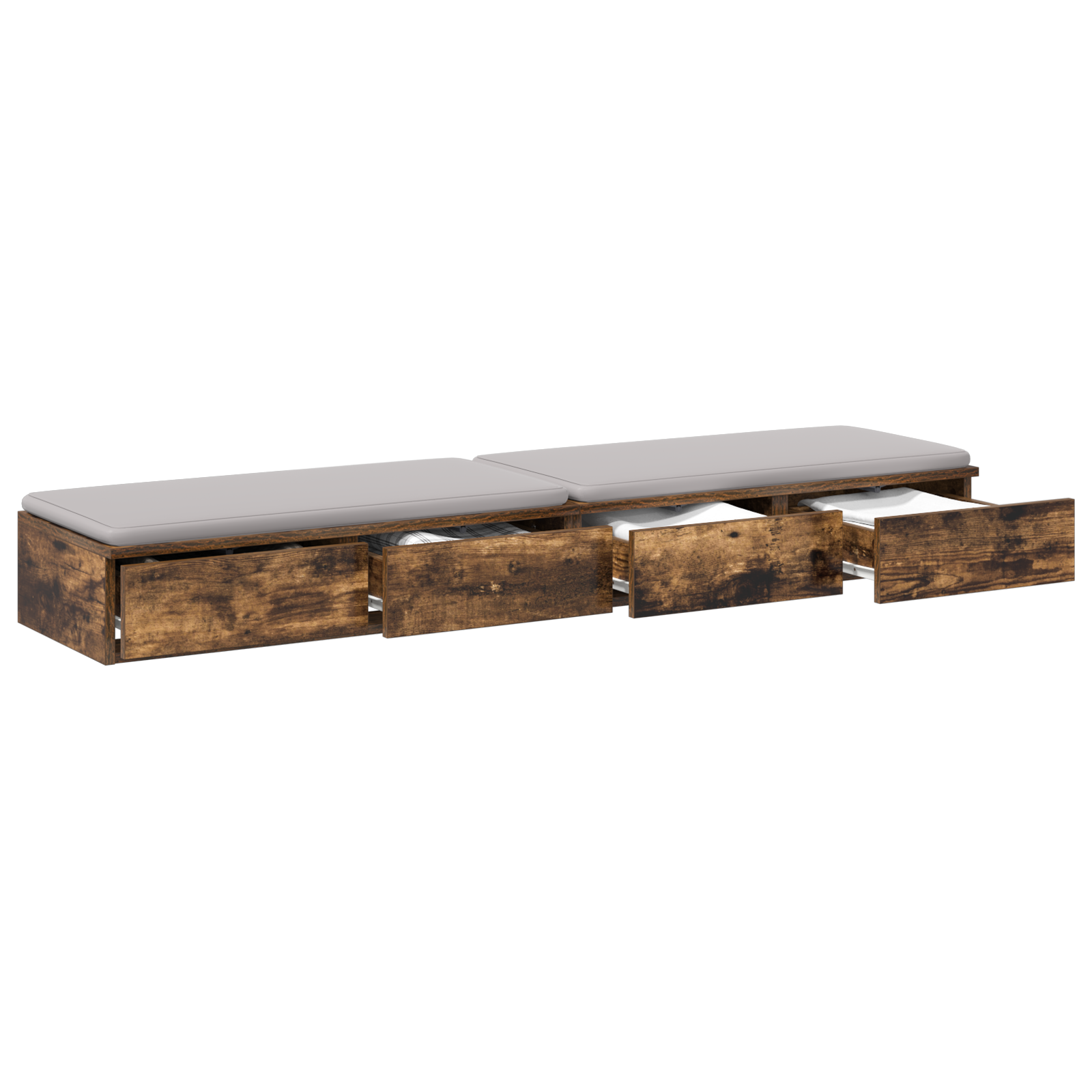 vidaXL Bedladen Gerookt Eiken 160x36,5x16,5 cm Gelaagd Hout