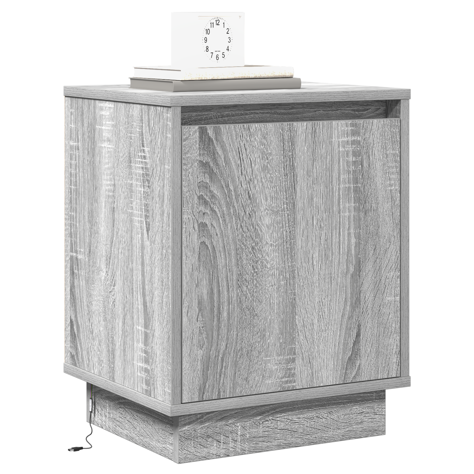 vidaXL Nachtkastjes 2 st met LED's 39x34,5x50 cm grijs sonoma eiken