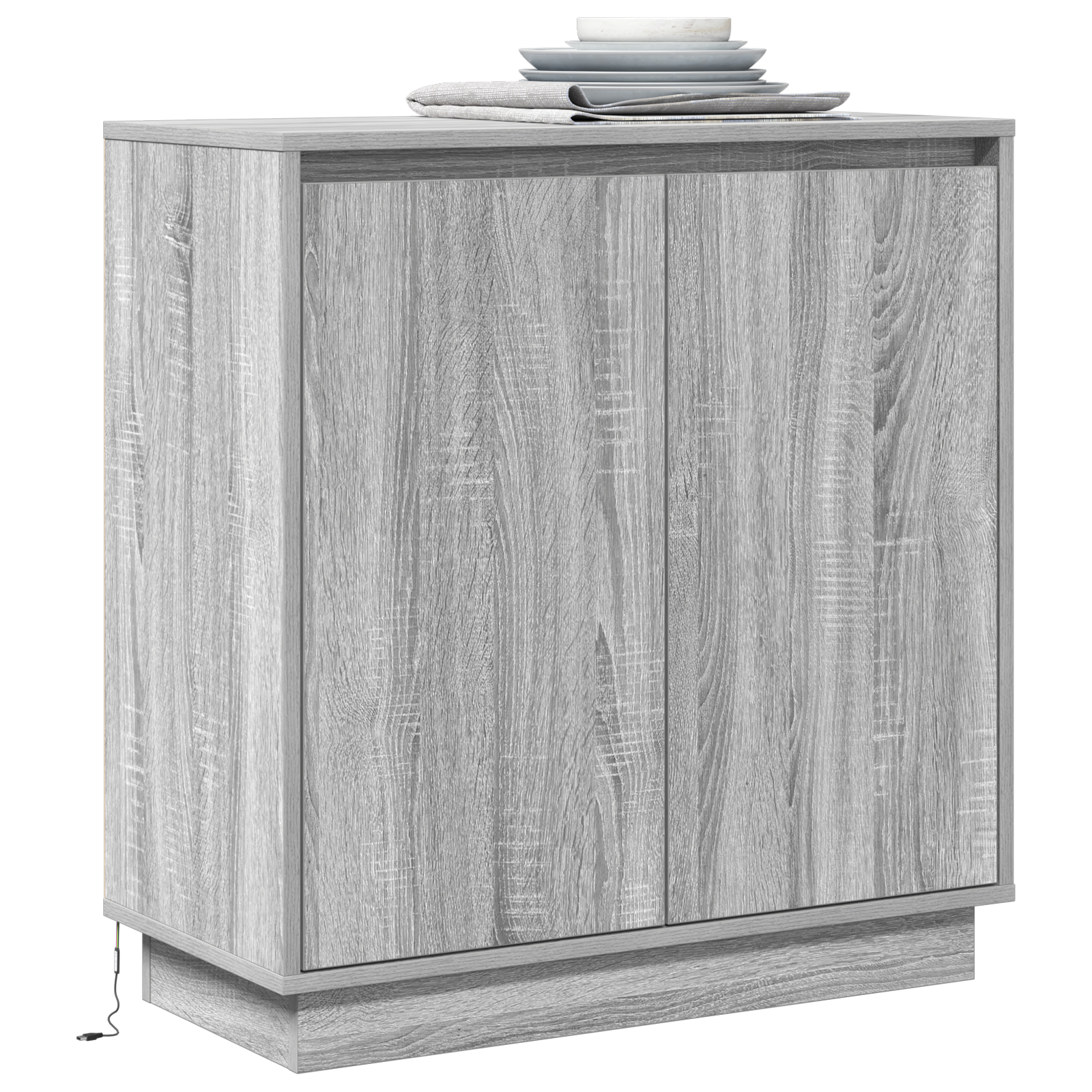 vidaXL Dressoir met LED in Grijs Sonoma - 71 x 34,5 x 75 cm, Gemaakt van Engineered Wood