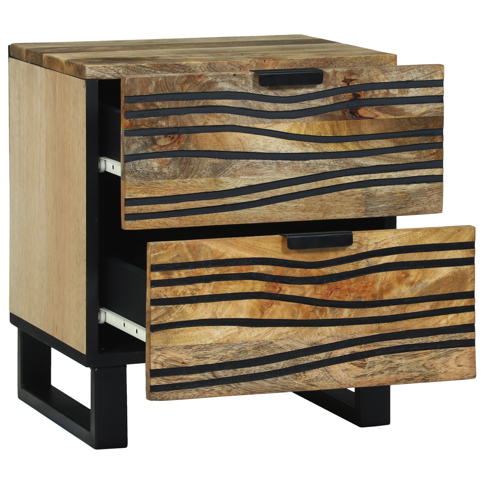 vidaXL Nachtkastje 40x33,5x46 cm van massief mango hout en spaanplaat