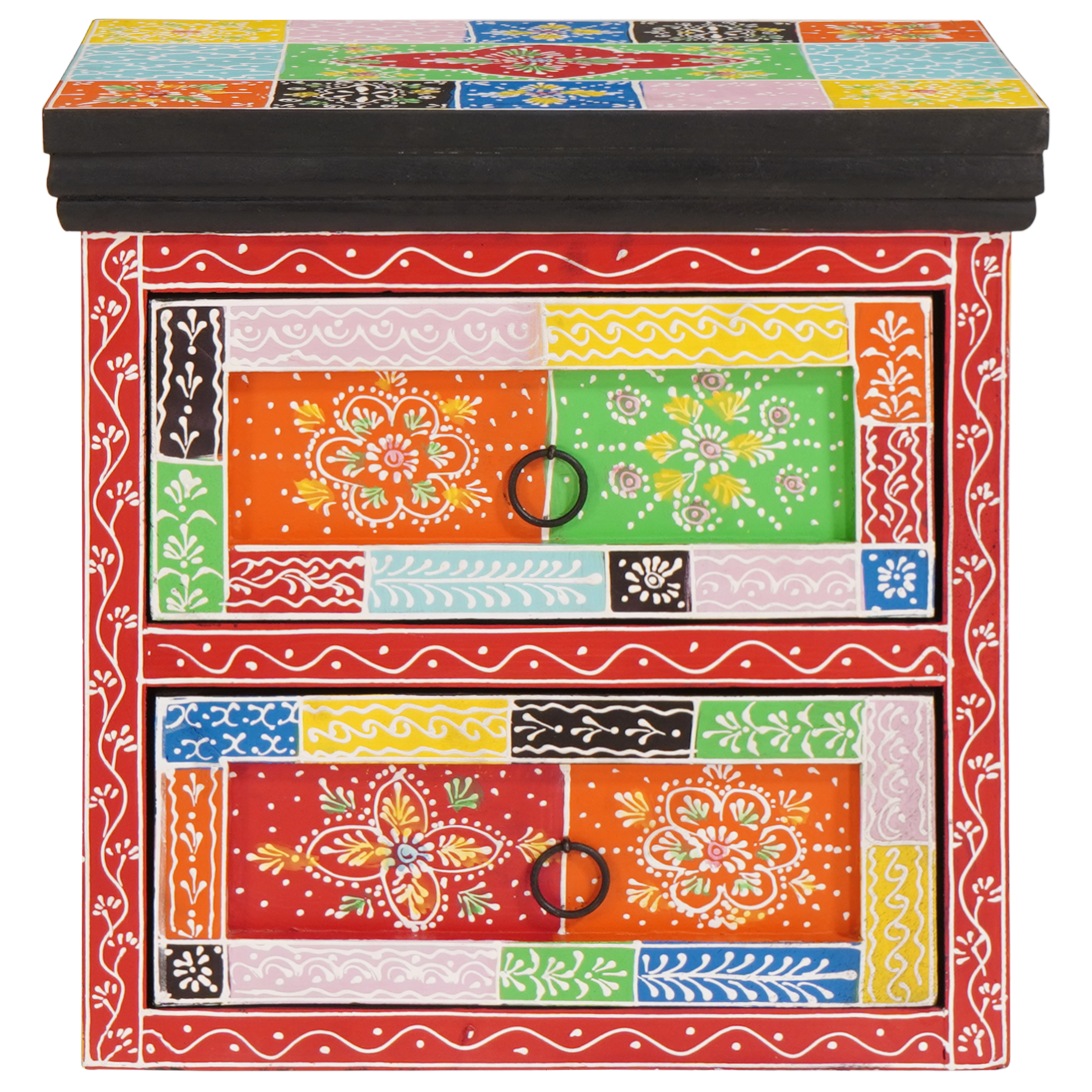 vidaXL Nachtkastje Multicolor 40x30x40 cm Massief Mangohout