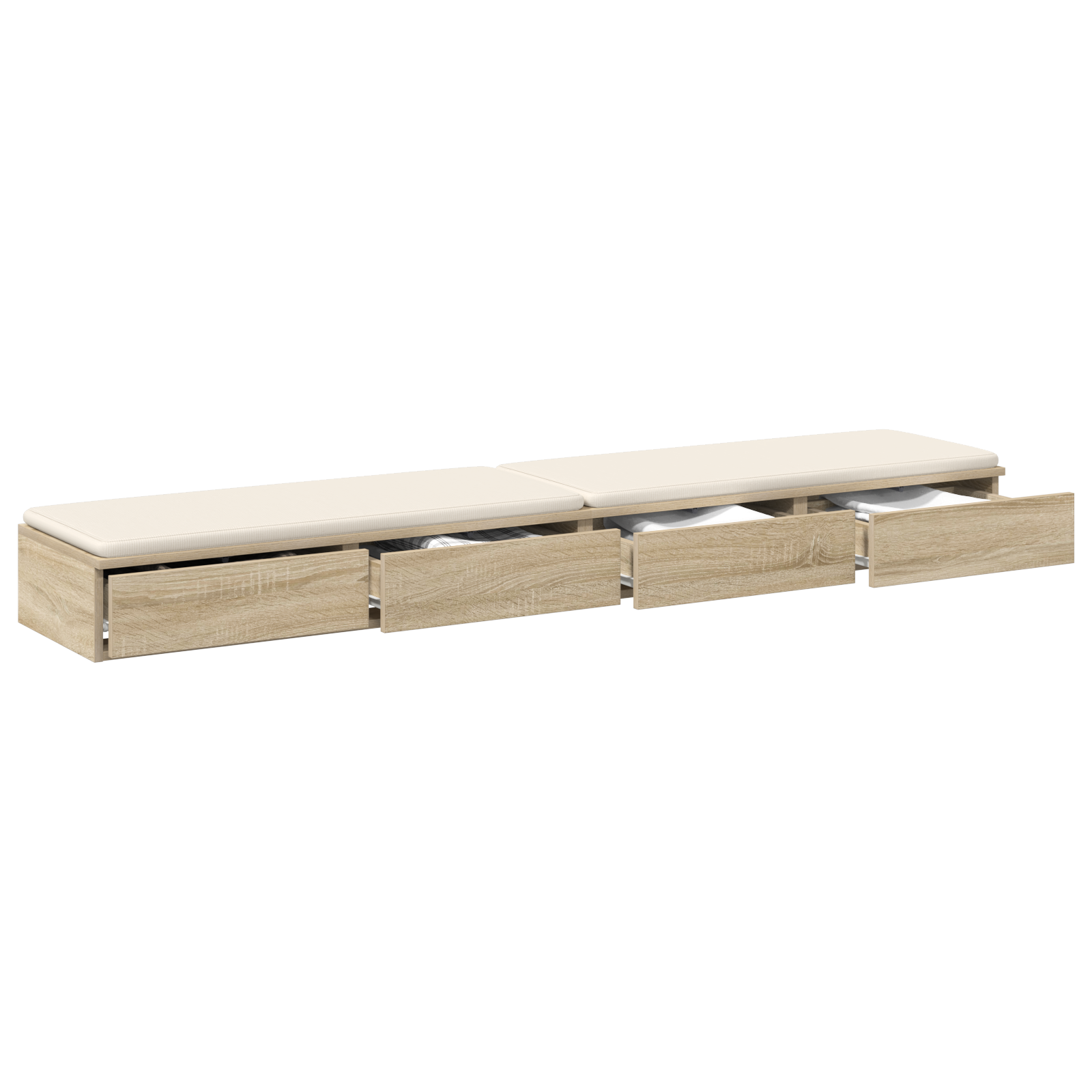 vidaXL Bedlades in Sonoma Eik – 180x36,5x16,5 cm, Gemaakt van Bewerkt Hout