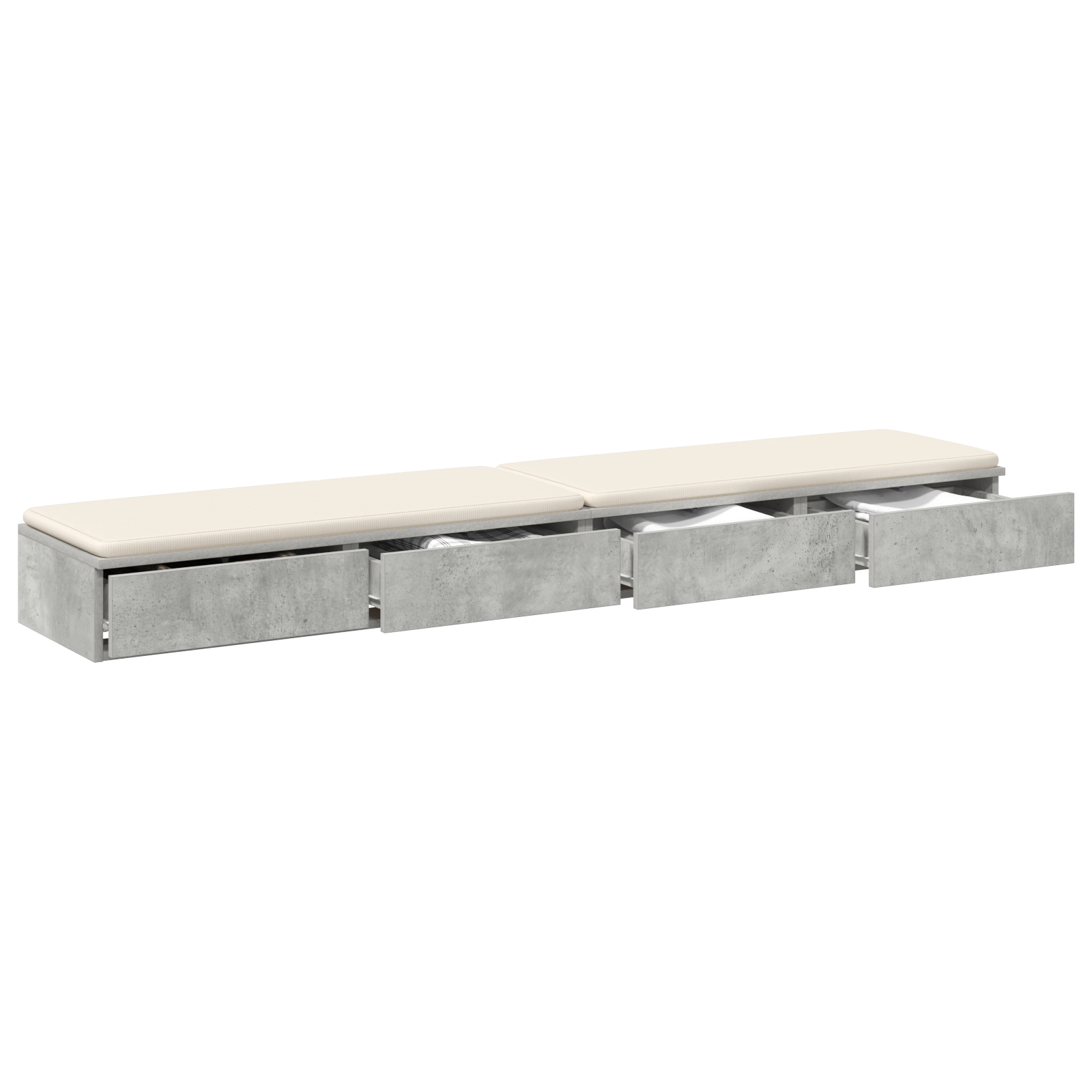 vidaXL Bedlade Beton Grijs 180x36,5x16,5 cm Gemaakt van Geengineerd Hout
