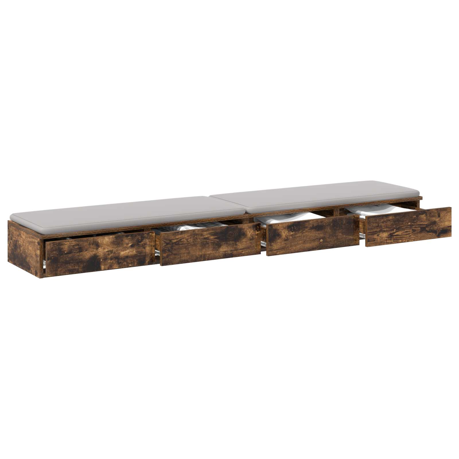 vidaXL Bedlade in Gerookt Eiken - 180x36,5x16,5 cm - Gemaakt van Engineered Wood