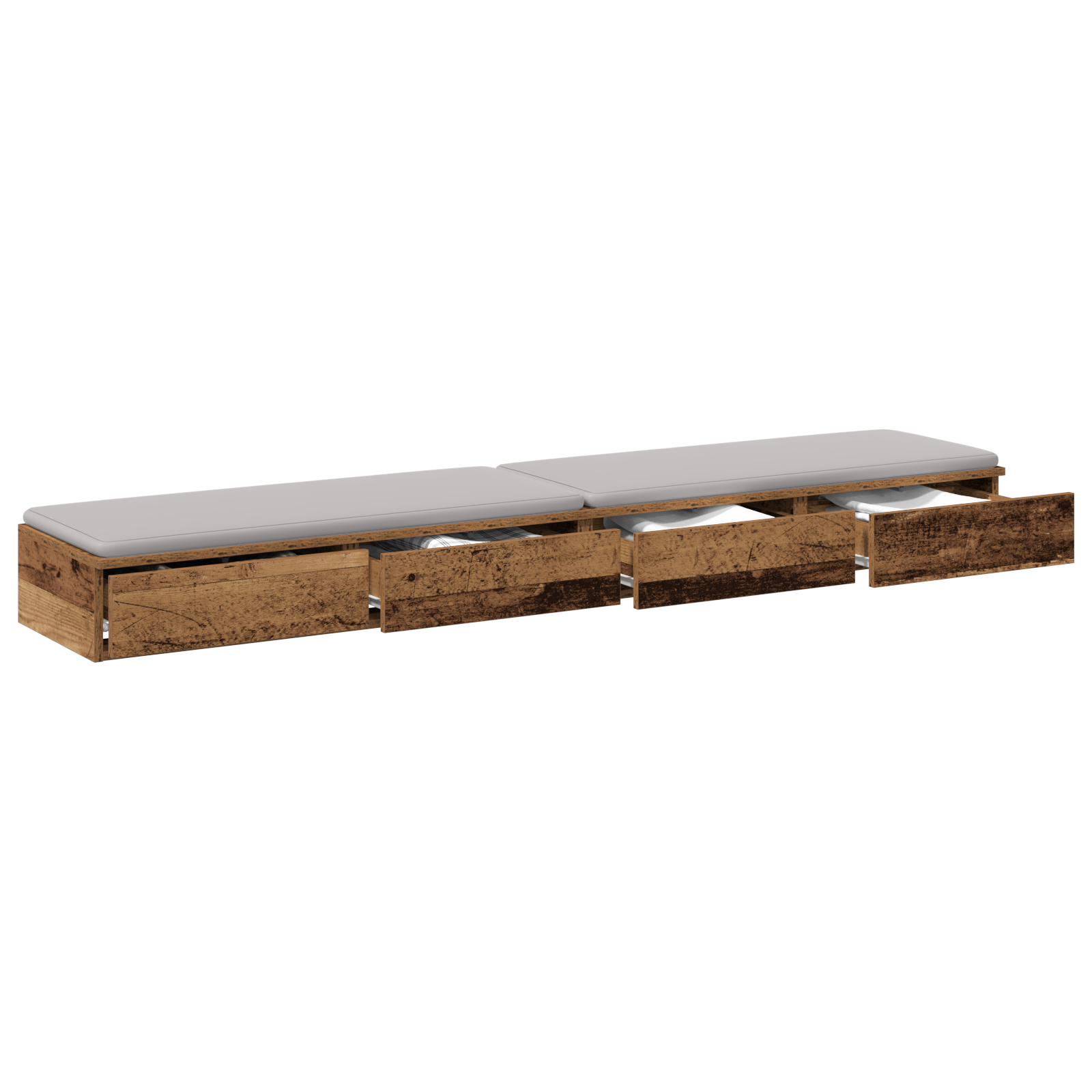 vidaXL Bedladen Oud Hout 180x36,5x16,5 cm