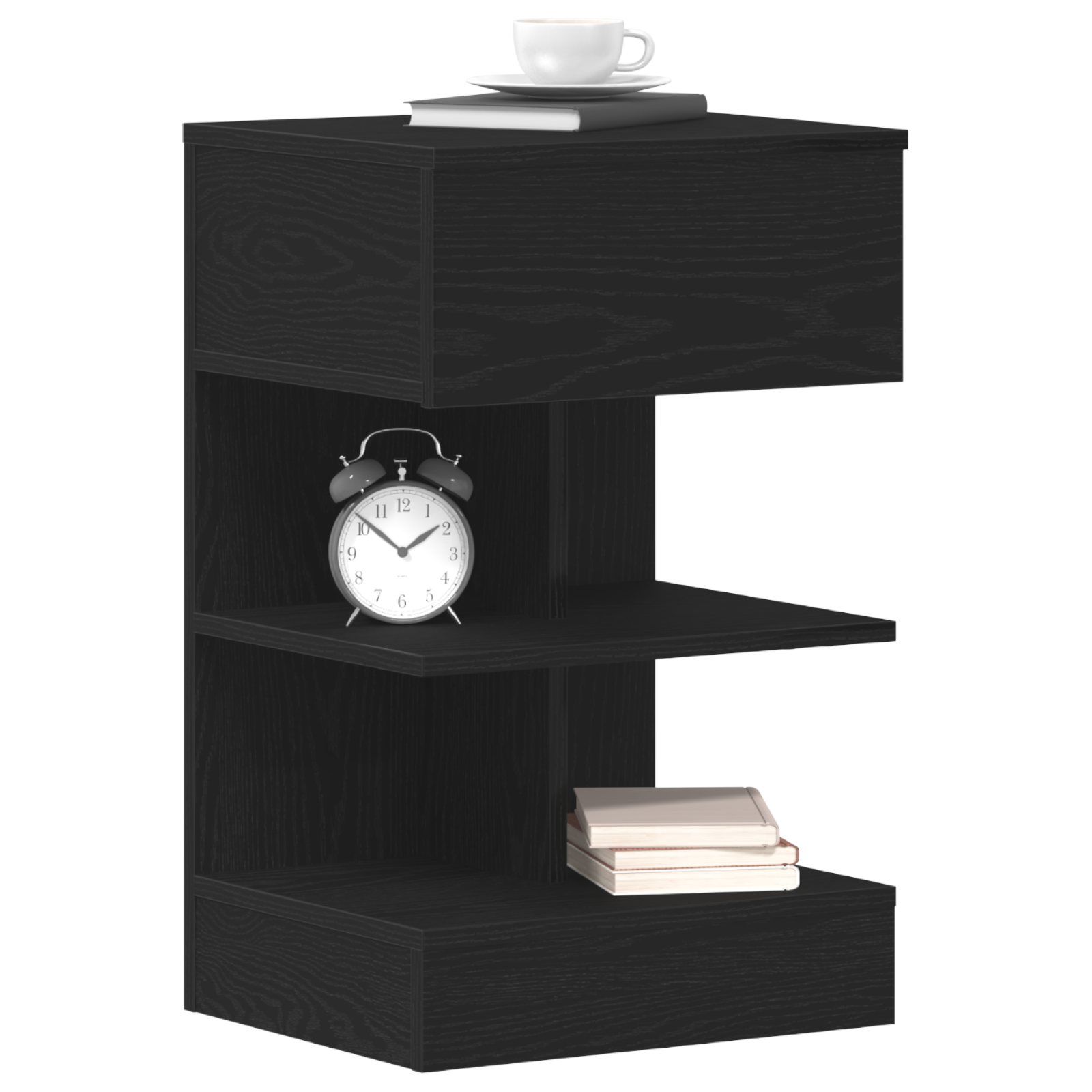 vidaXL Nachtkastjes 2 st 40x35x65 cm bewerkt hout zwart eikenkleurig