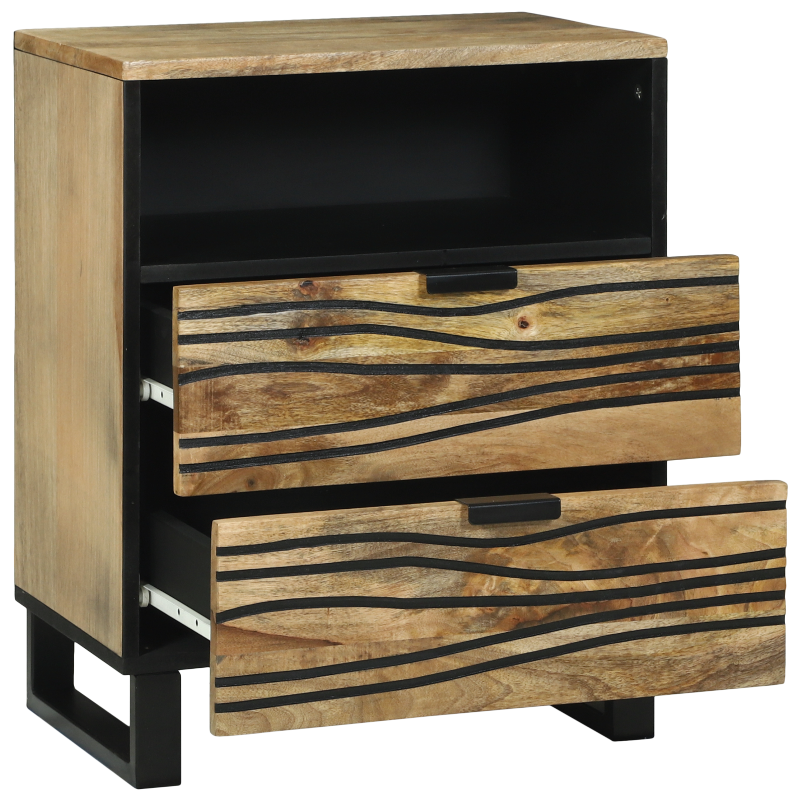 vidaXL Nachtkastje - 50x33x60 cm, van massief mangohout