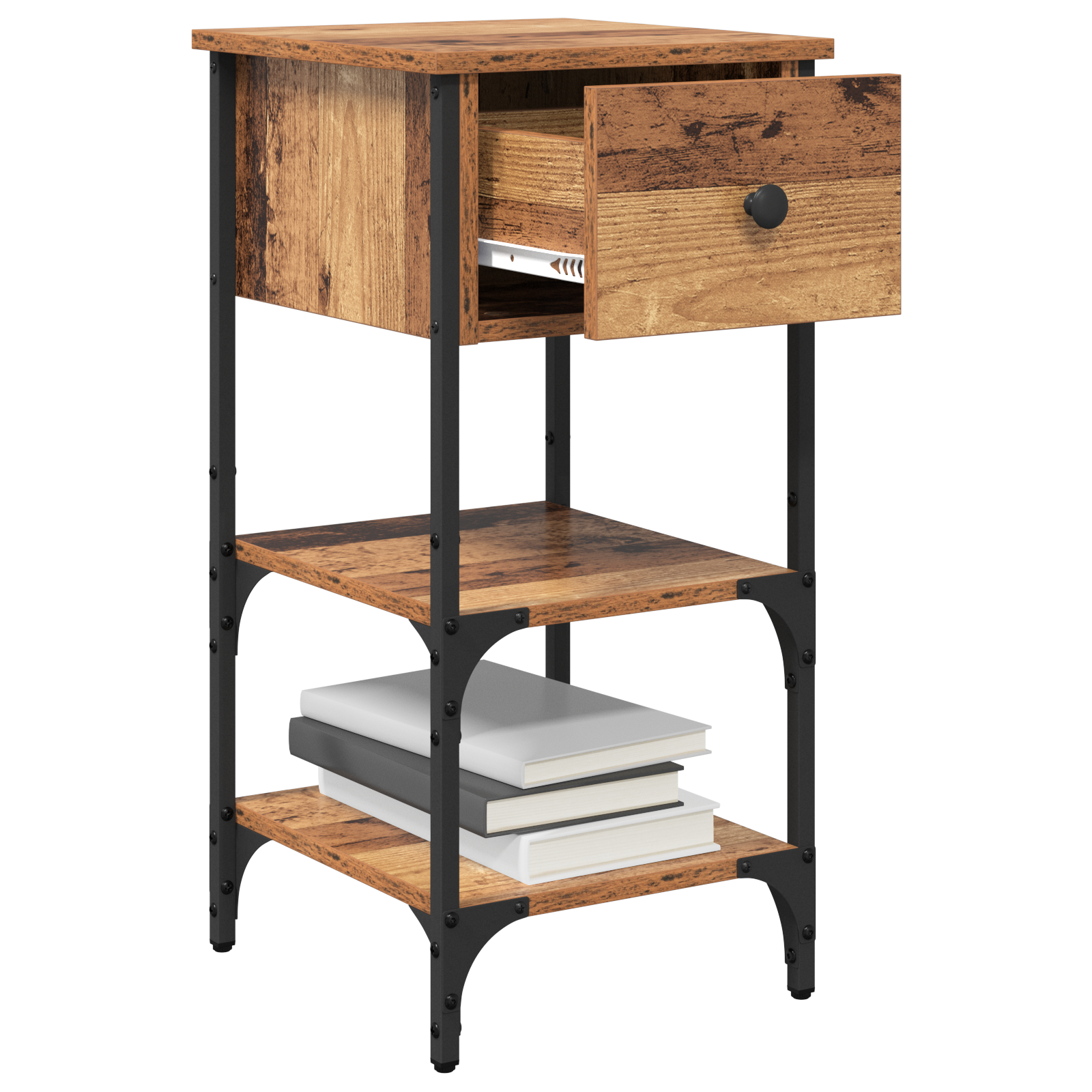 vidaXL Nachtkastjes 2 stuks Oud Hout 34x36x70 cm Engineered Wood