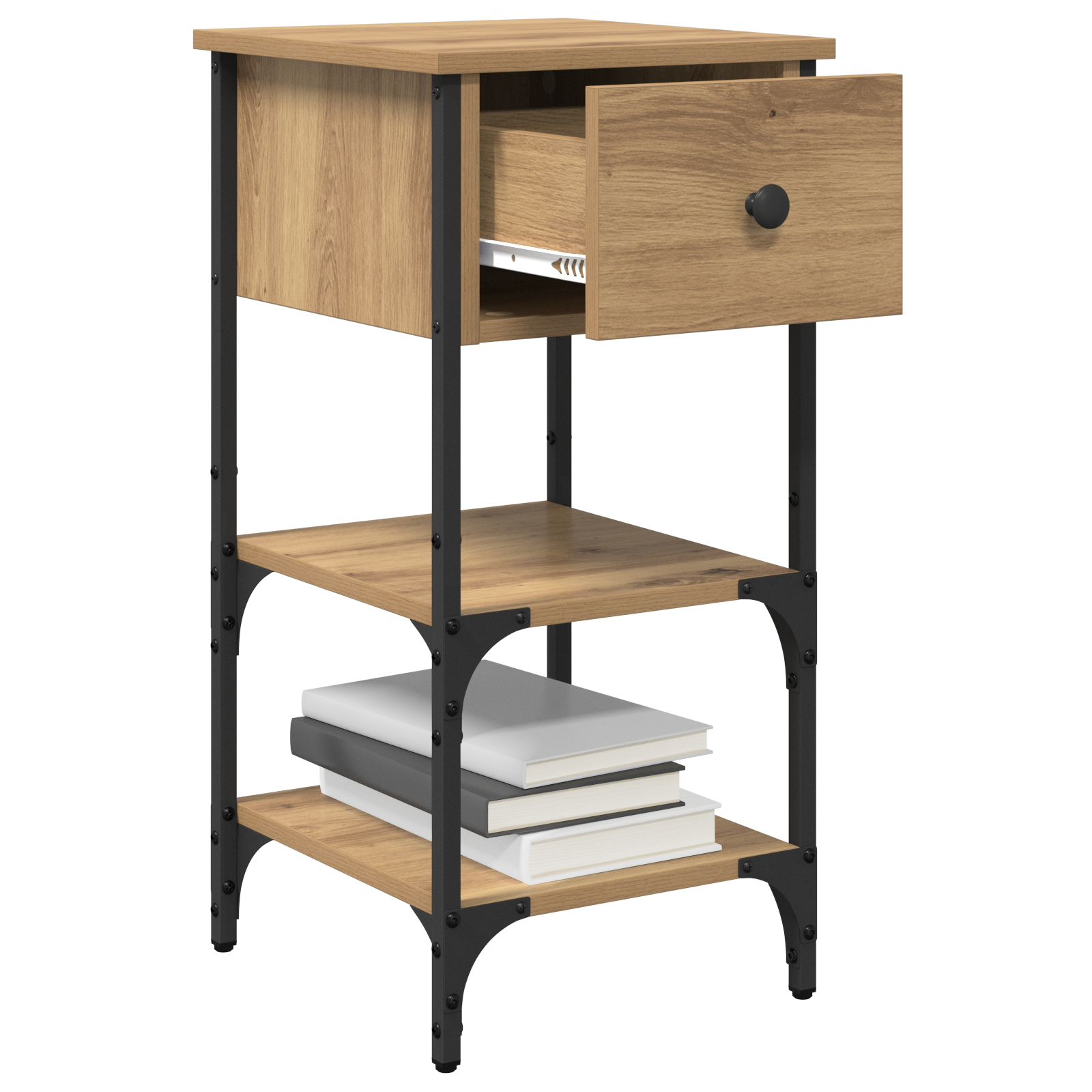 vidaXL Nachtkastjes 2 stuks Ambachtelijk Eiken 34x36x70 cm Gelaagd Hout