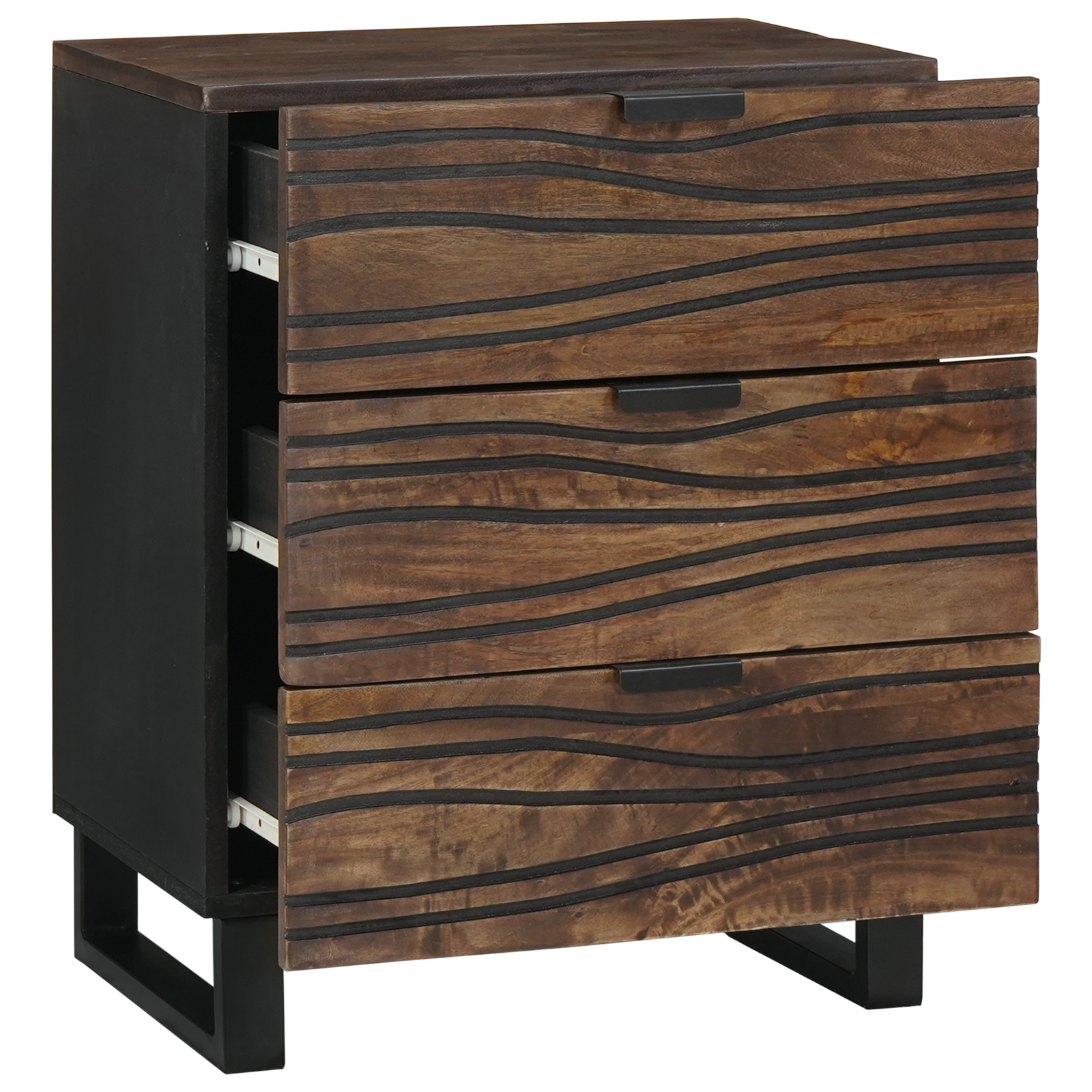 vidaXL Nachtkastje - 50x33x60 cm van massief mango- en gefabriceerd hout.