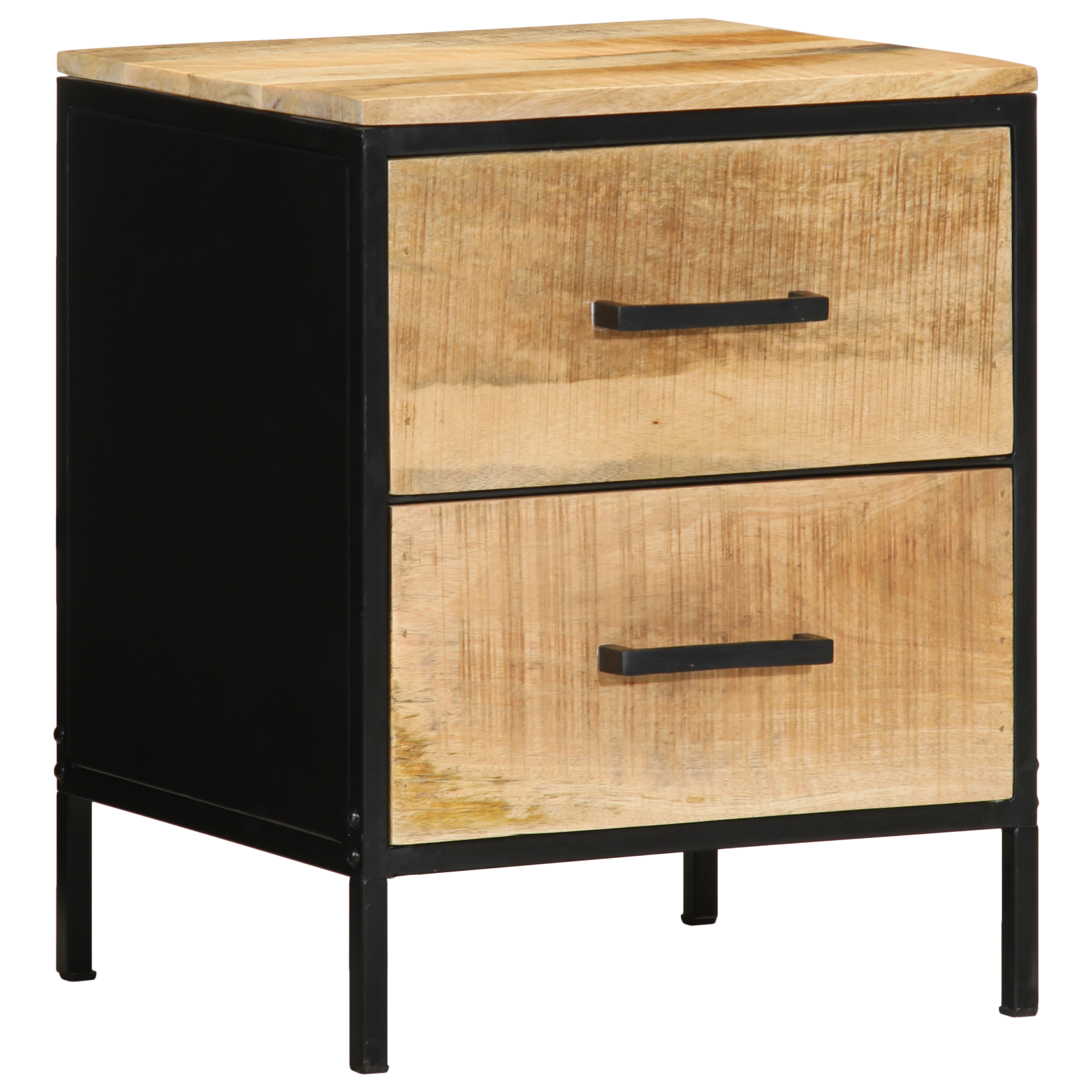 vidaXL Nachtkastje 40x35x50 cm Massief Hout Ruw Mango