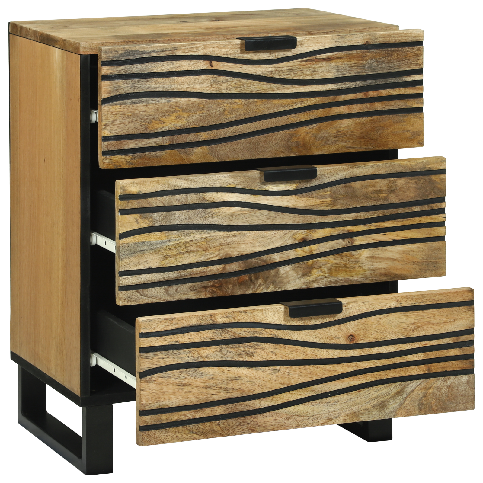 vidaXL Nachtkastje - 50x33x60 cm van Massief Mango Hout.